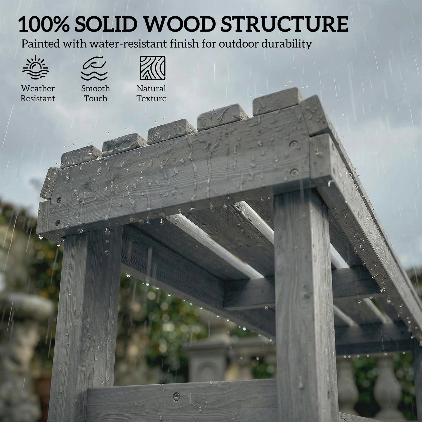 Wooden Outdoor Bench, 2 Seater Garden Bench (1)
