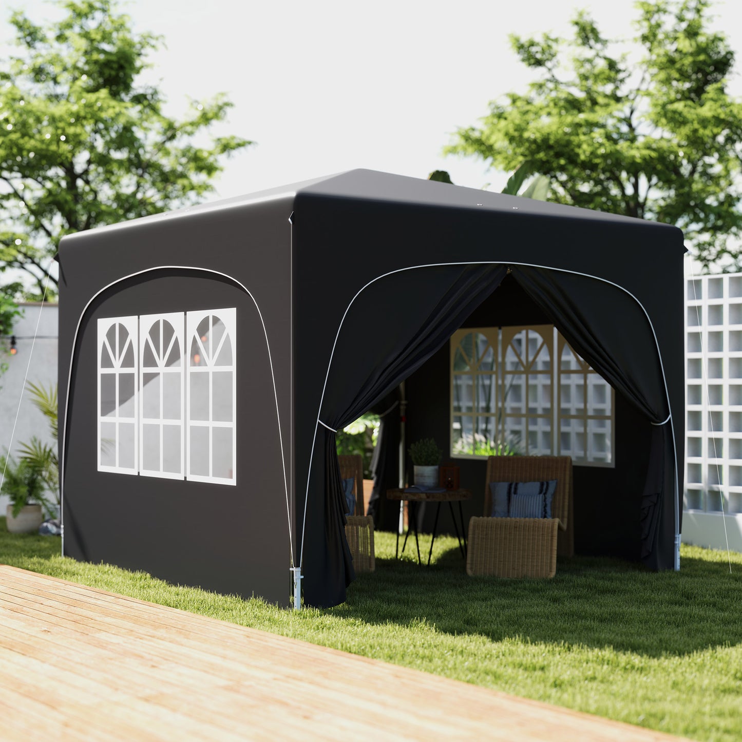 3 x 3m Pop-Up Gazebo Shelter, with Accessories