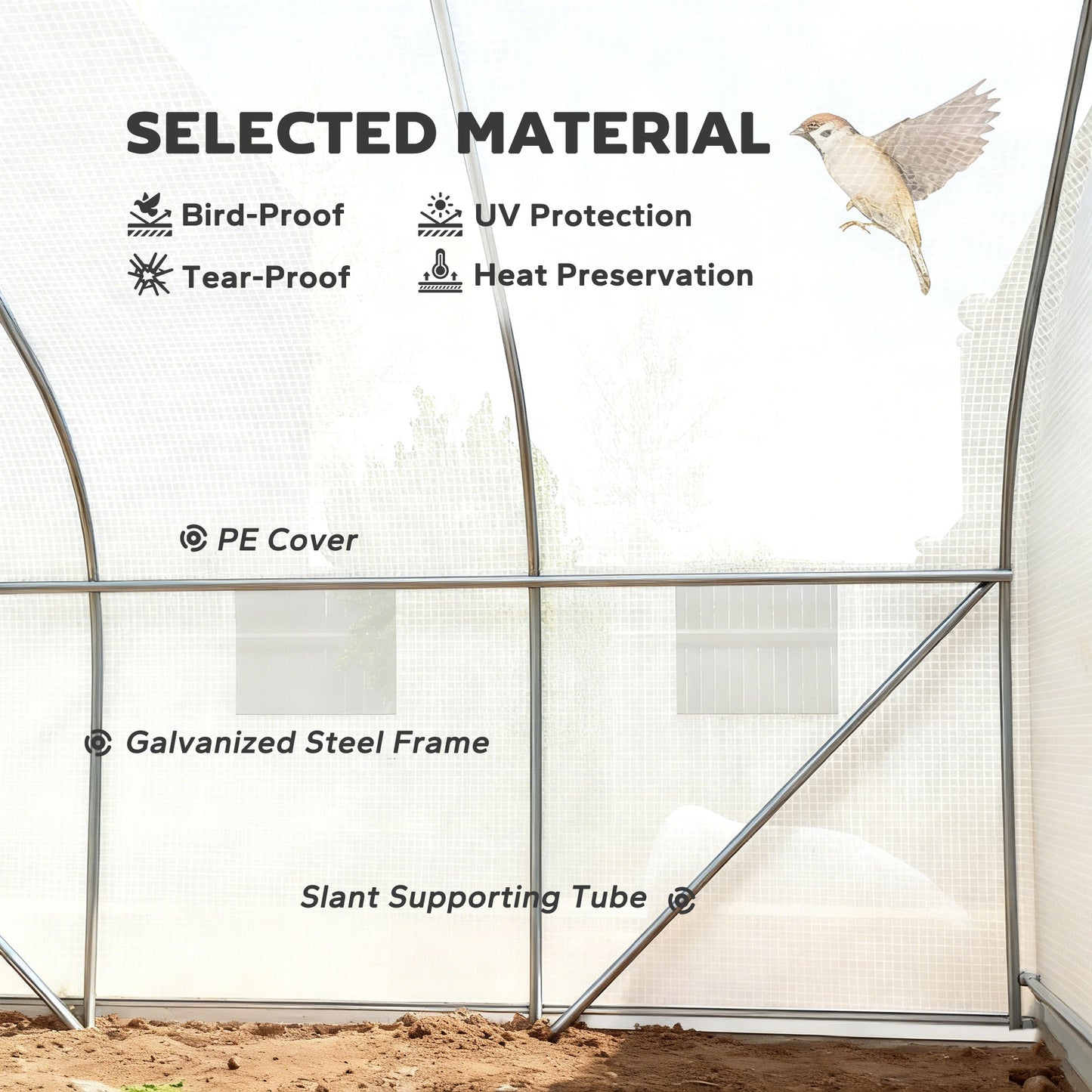 Walk-In Polytunnel Greenhouse Warm House Garden Tunnel Shelter