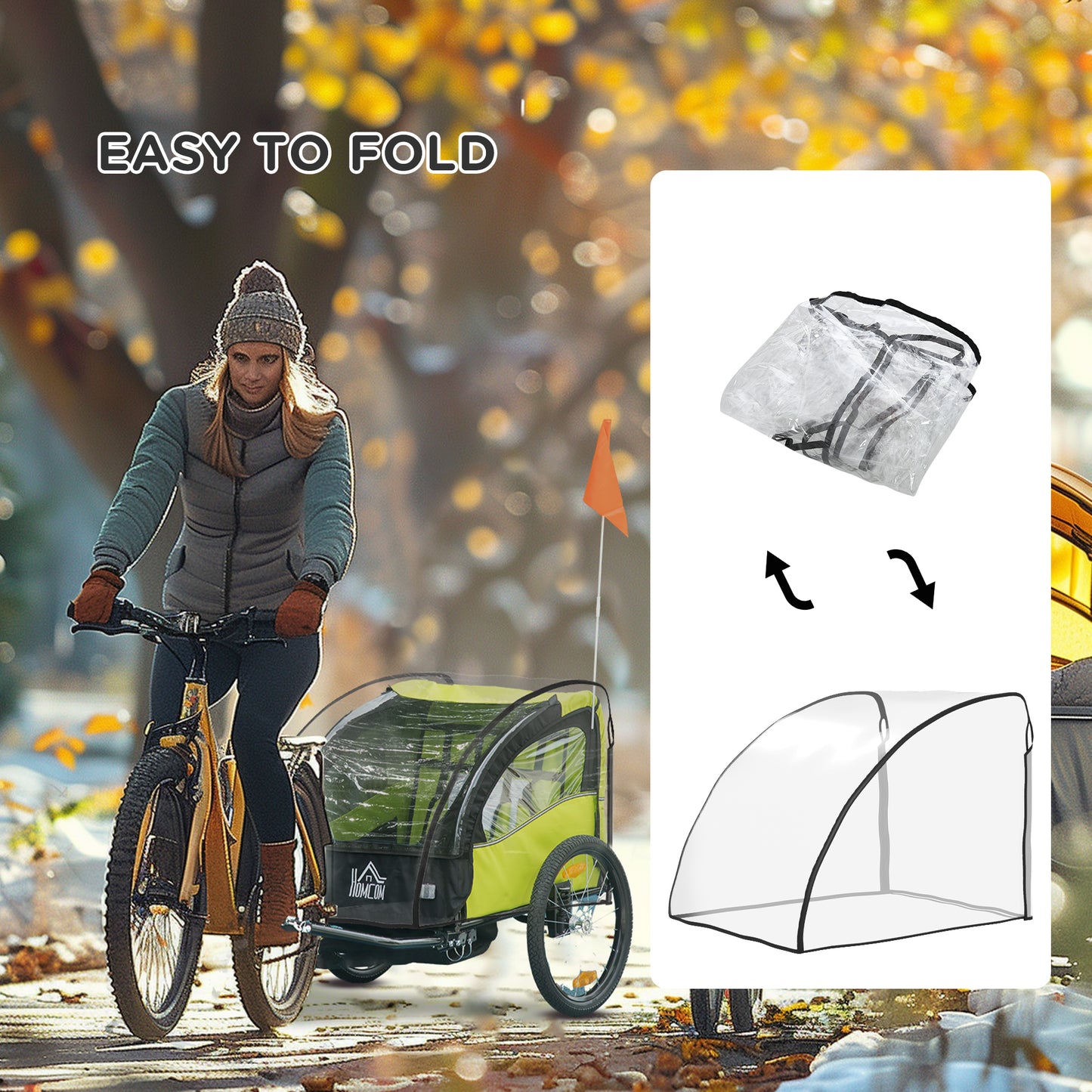 Baby Bike Trailer Cover, Anti Dust Rain Snow, Cold Wind