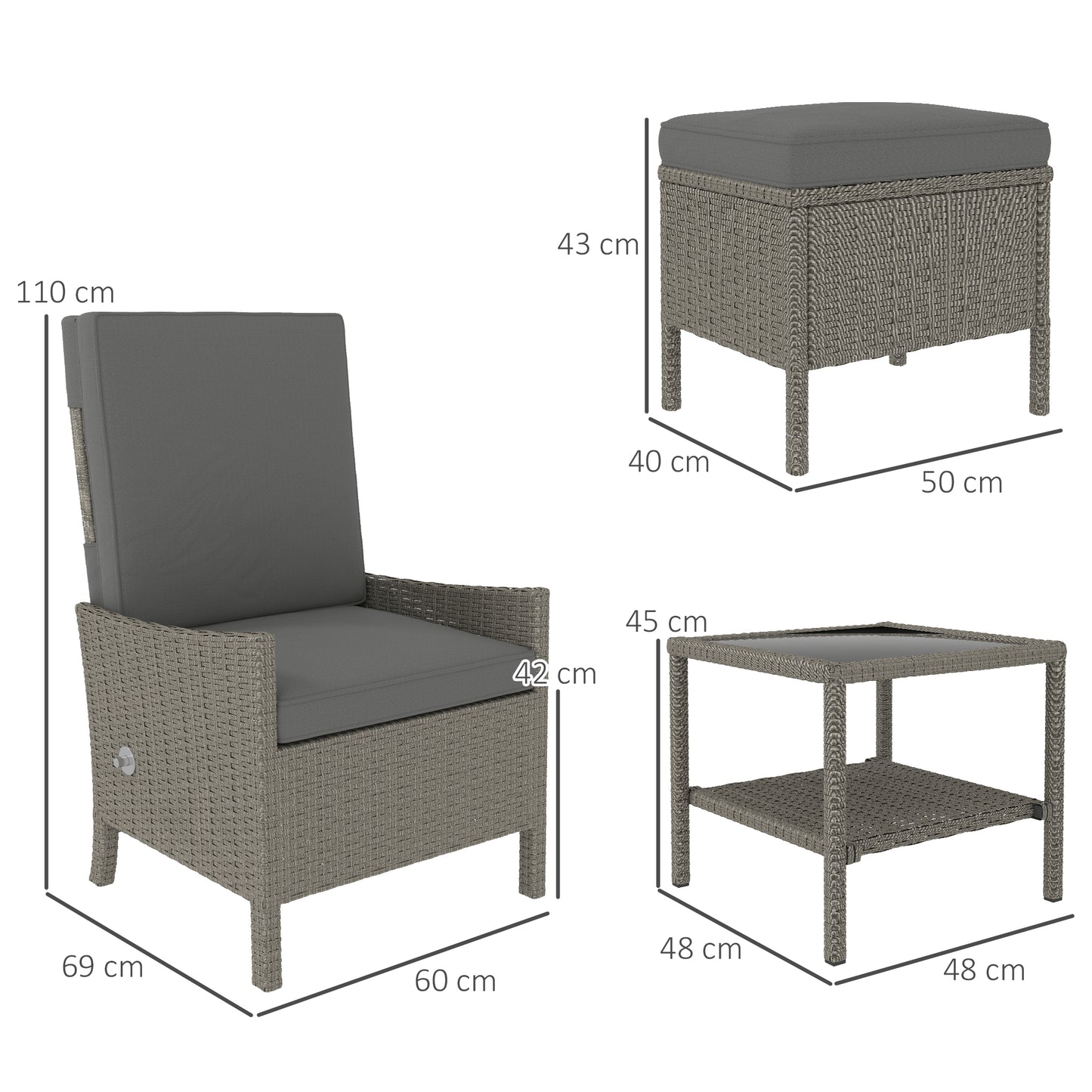 5 Piece Rattan Garden Furniture Set