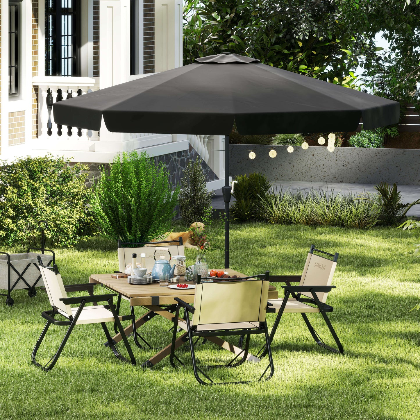 2.7m Patio Parasol Garden Umbrellas Outdoor Sun Shade Table Umbrella