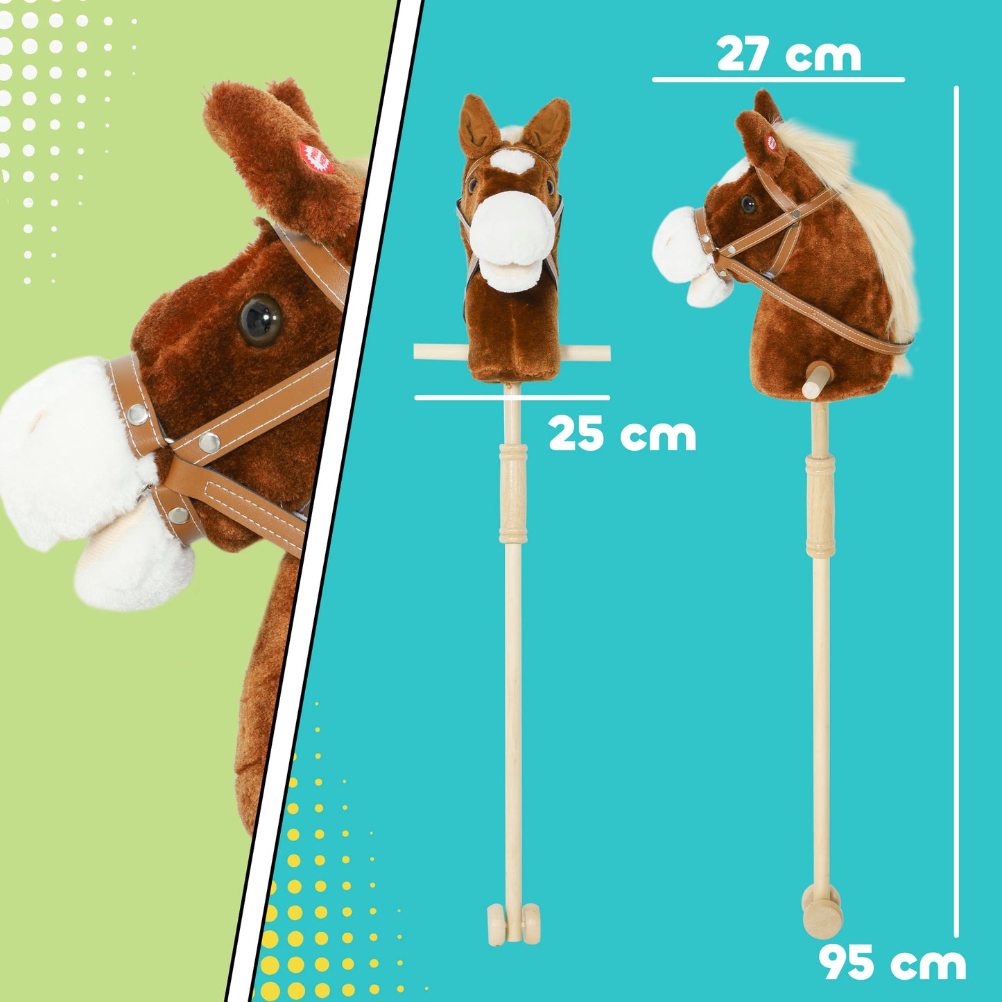 Stick Horse with Wood Wheels