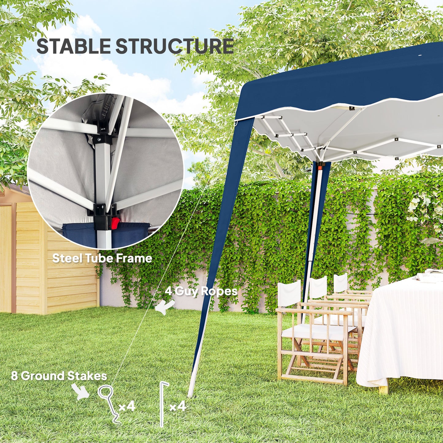 3 M x 3 M Base/ 2.5 M x 2.5 M Top Pop Up Gazebo