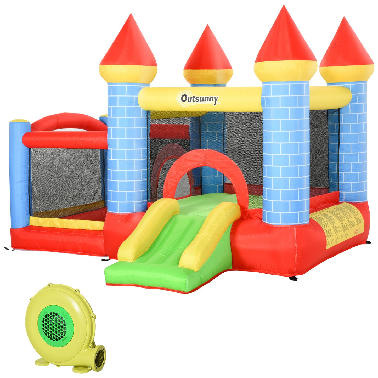 Kids Bounce Castle Inflatable Trampoline Slide Pool Basket