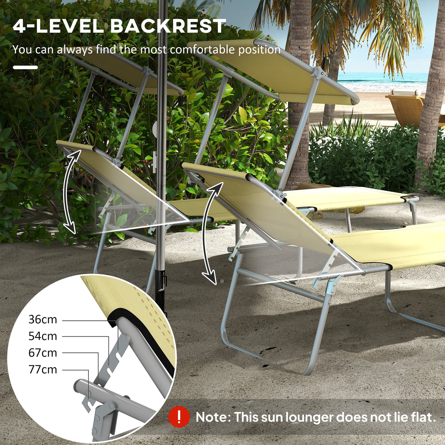 Folding Sun Lounger with Canopy