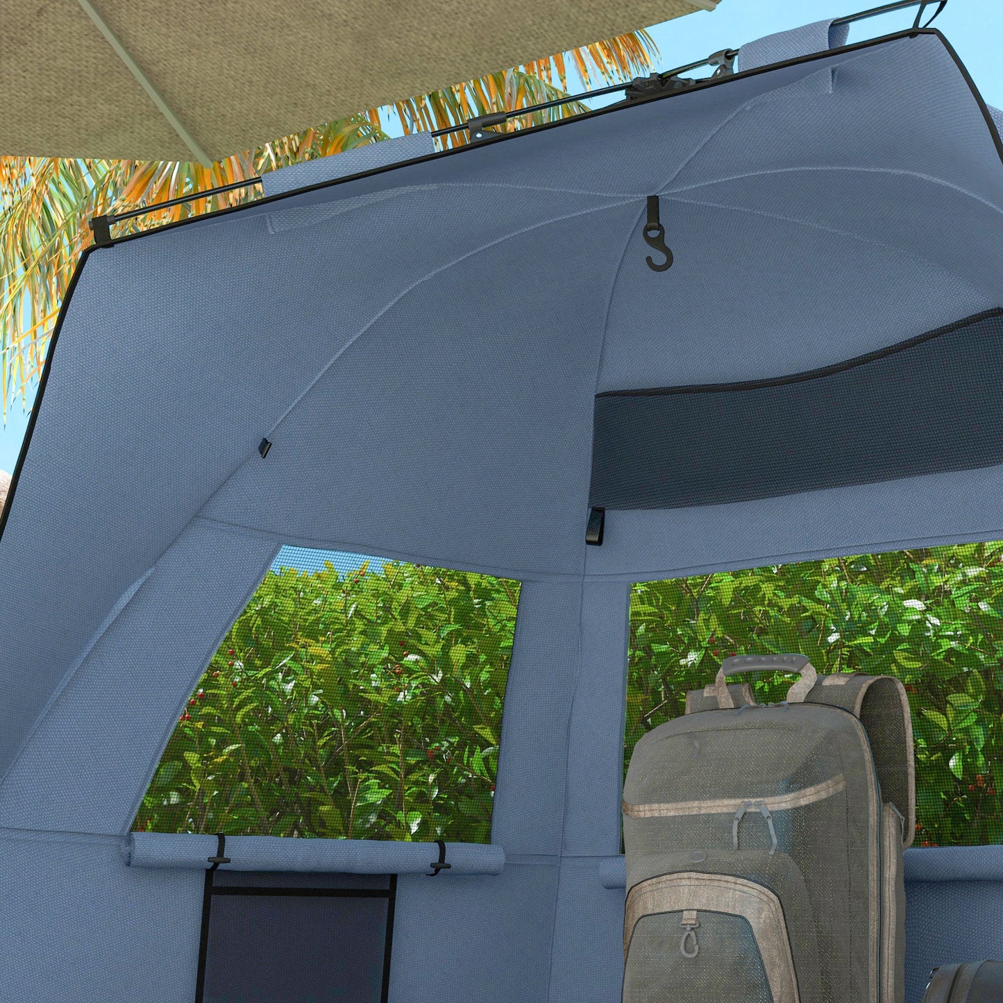 2-3 Person Pop Up Beach Tent, UPF15+ Sun Shelter with Extended Floor