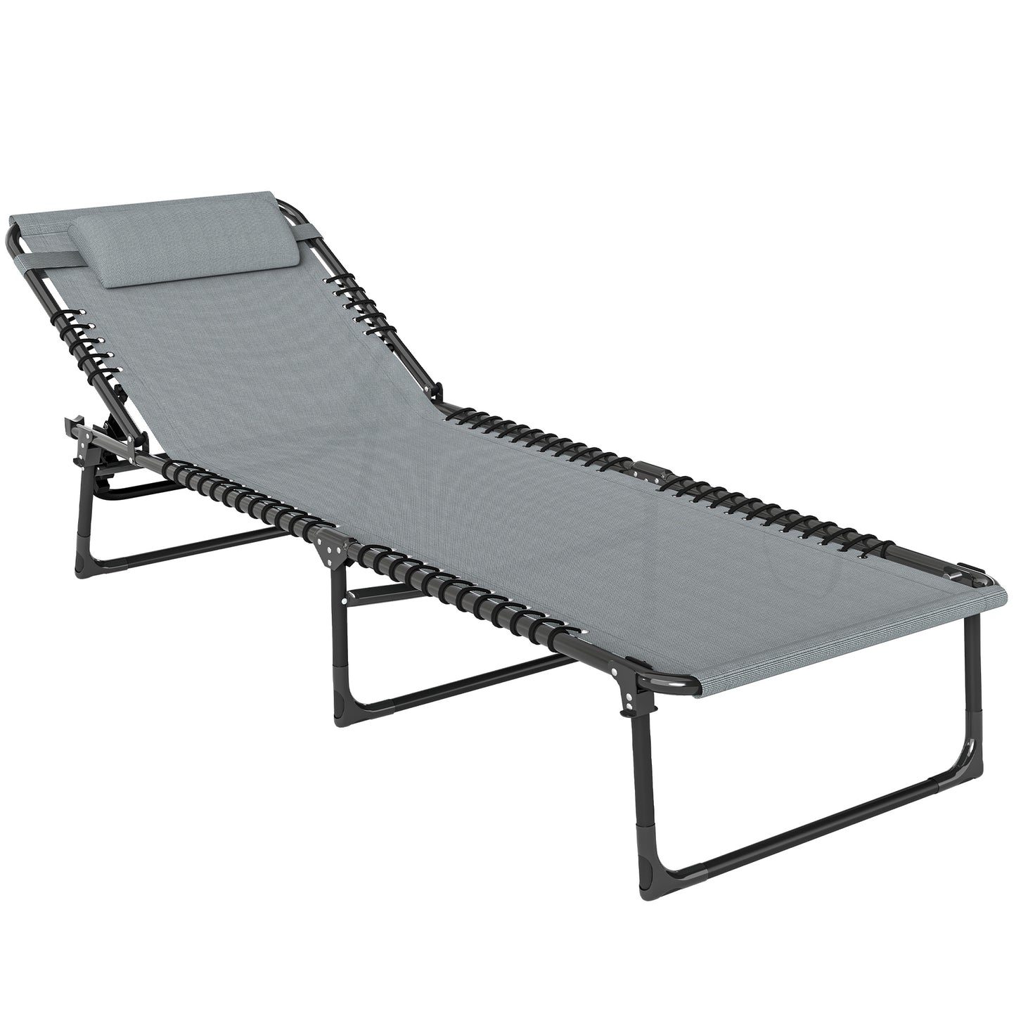Folding Sun Lounger, with Four-Position Back