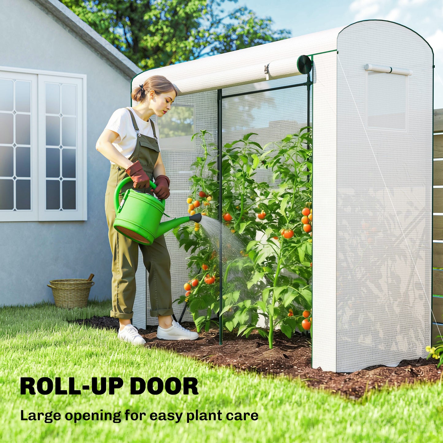 Mini Greenhouse, Garden Tomato Growhouse with Roll-Up Door
