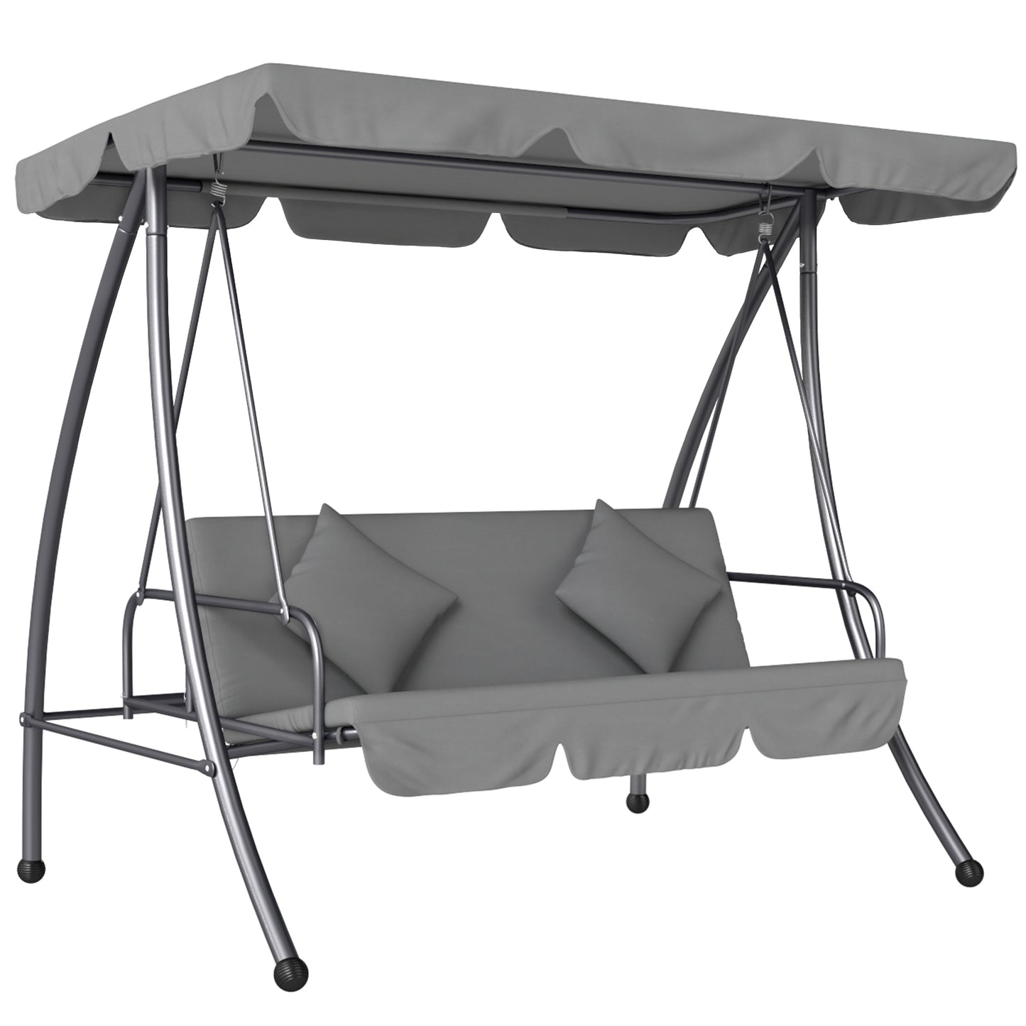 Outdoor 2-in-1 Swing Chair Lounger 3 Seater Garden Swing Seat Bed