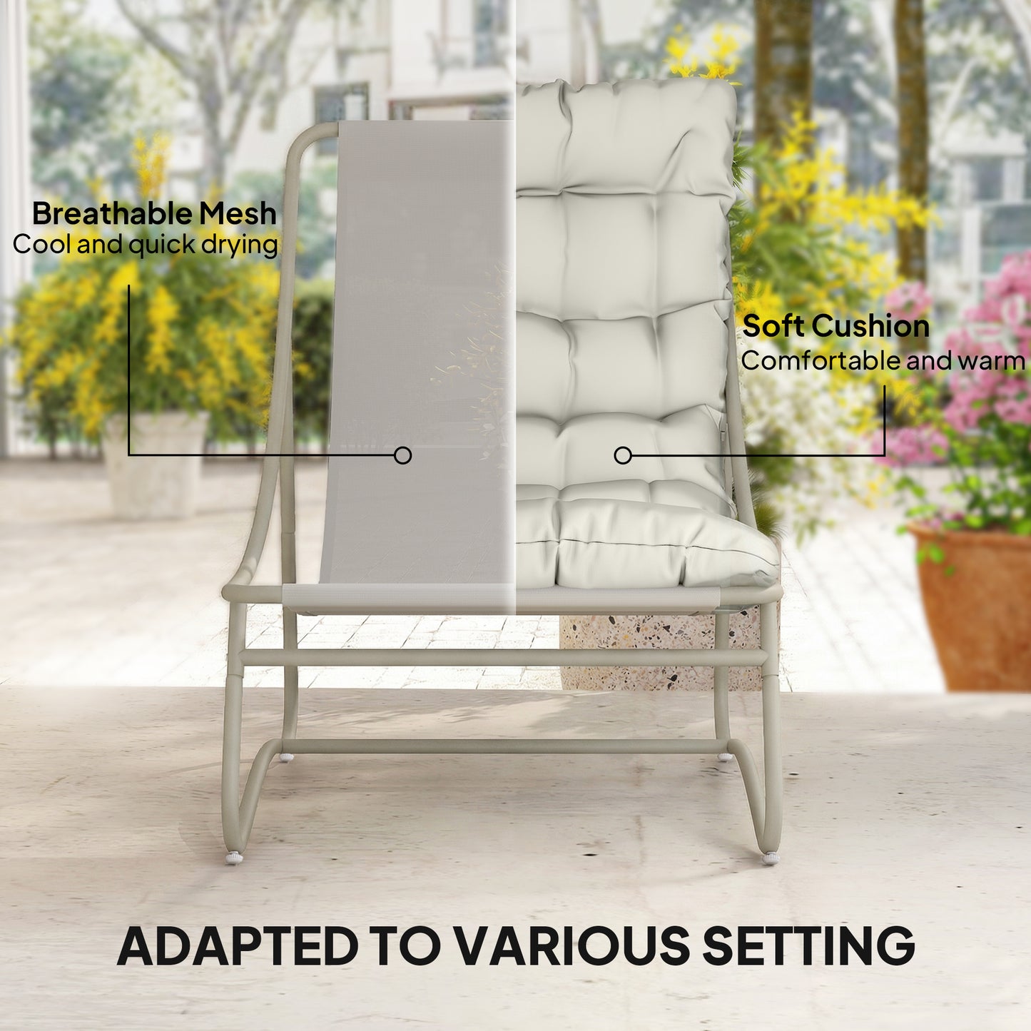 Bistro Set for Garden, 3 Piece Outdoor Table and Chair