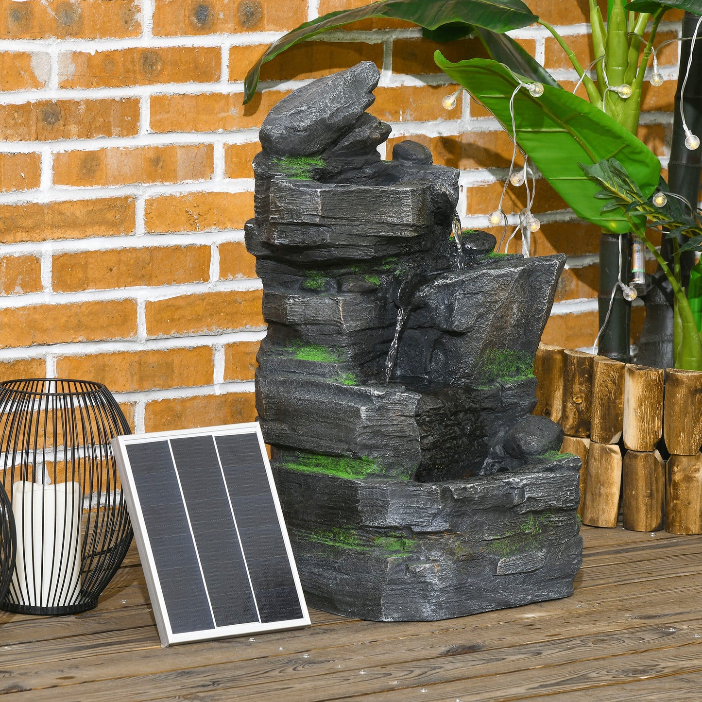 Garden Water Feature with LED Lights