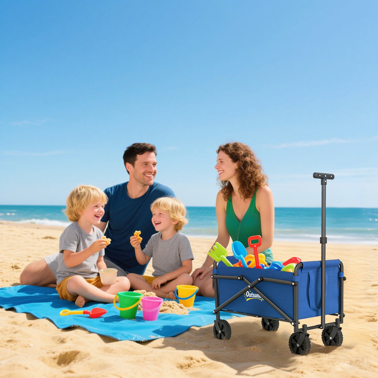 41L Festival Trolley on Wheels, Compact Garden Folding Trolley Cart