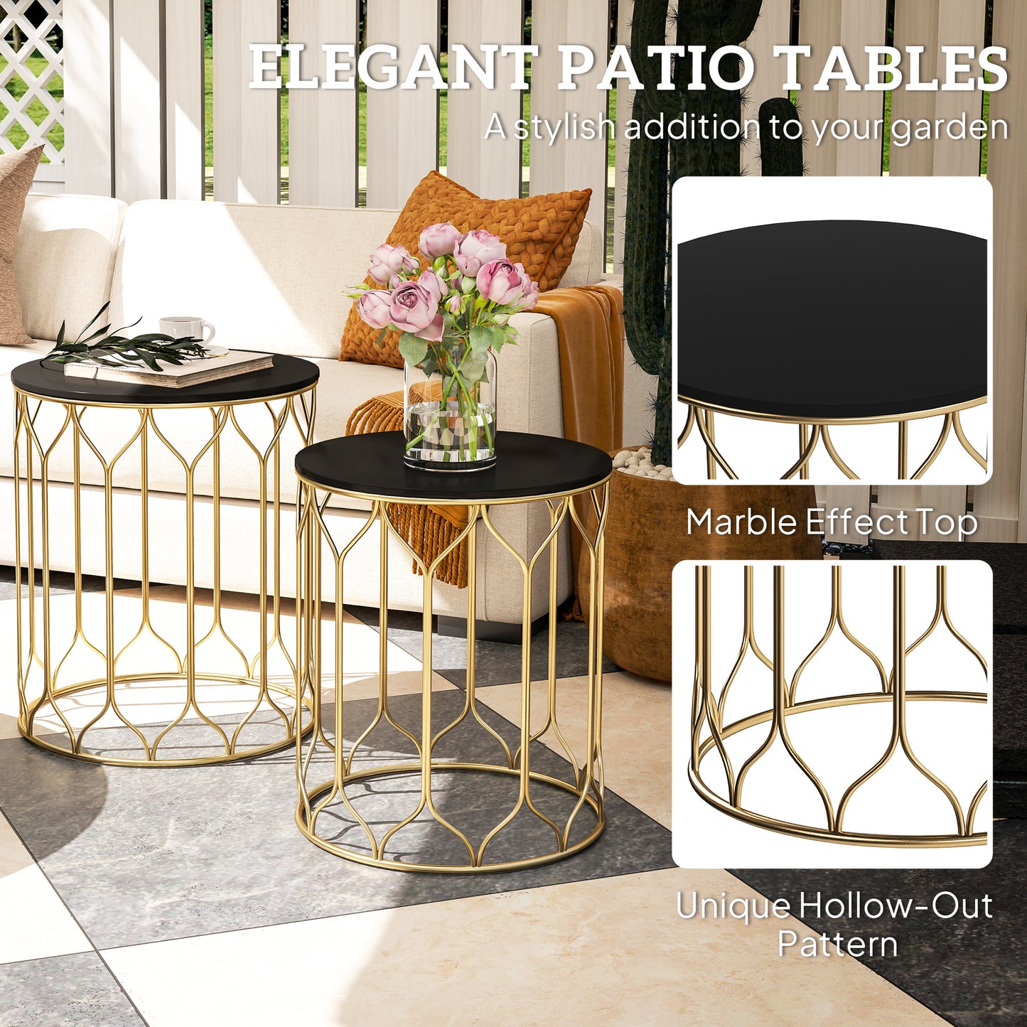 Round Coffee Table Set of 2