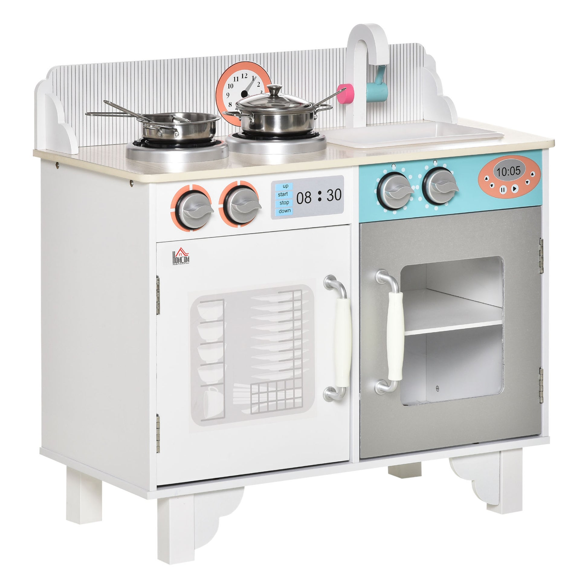 Kids Wooden Play Kitchen Toy Cooking Set Pretend Role Playset, with