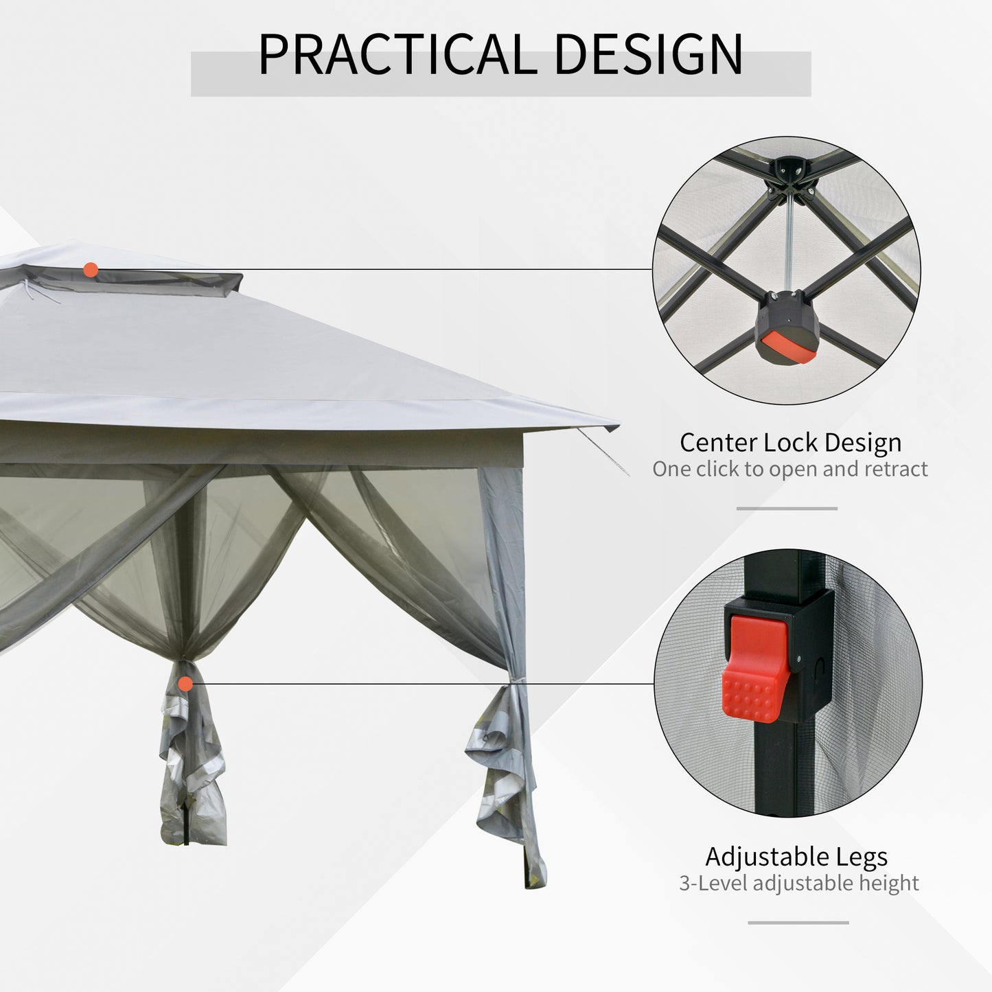 3.6 x 3.6 m Pop up Gazebo with Netting