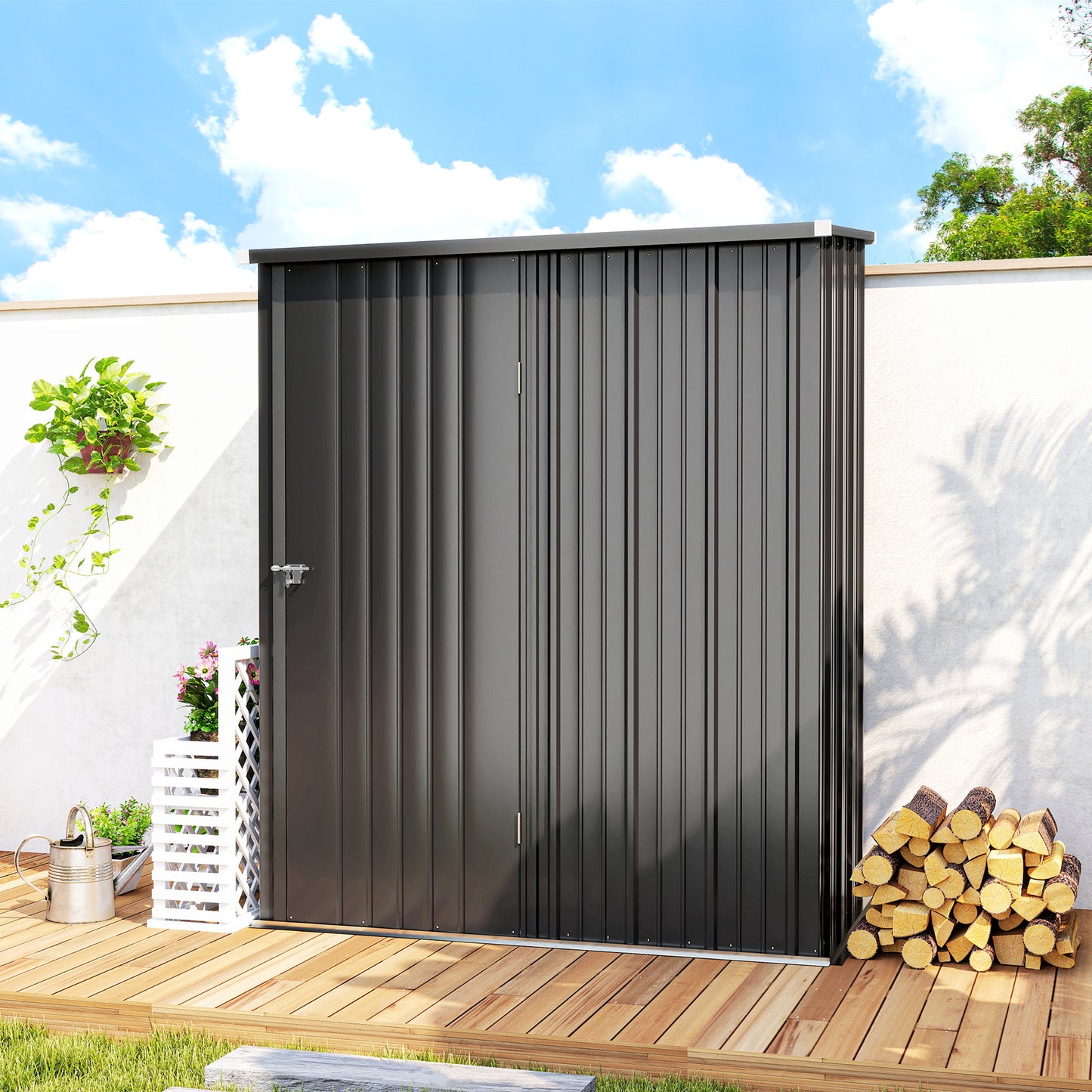 5.3 x 3.1ft Corrugated Steel Garden Shed