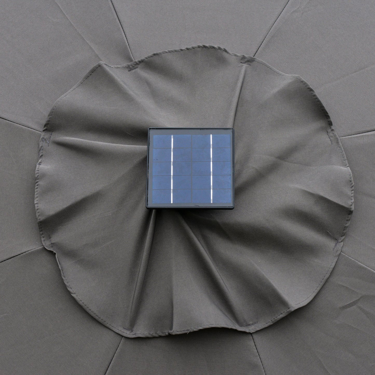 2.7m Garden Parasol Sun Umbrella w/ LED Solar Light Angled Canopy