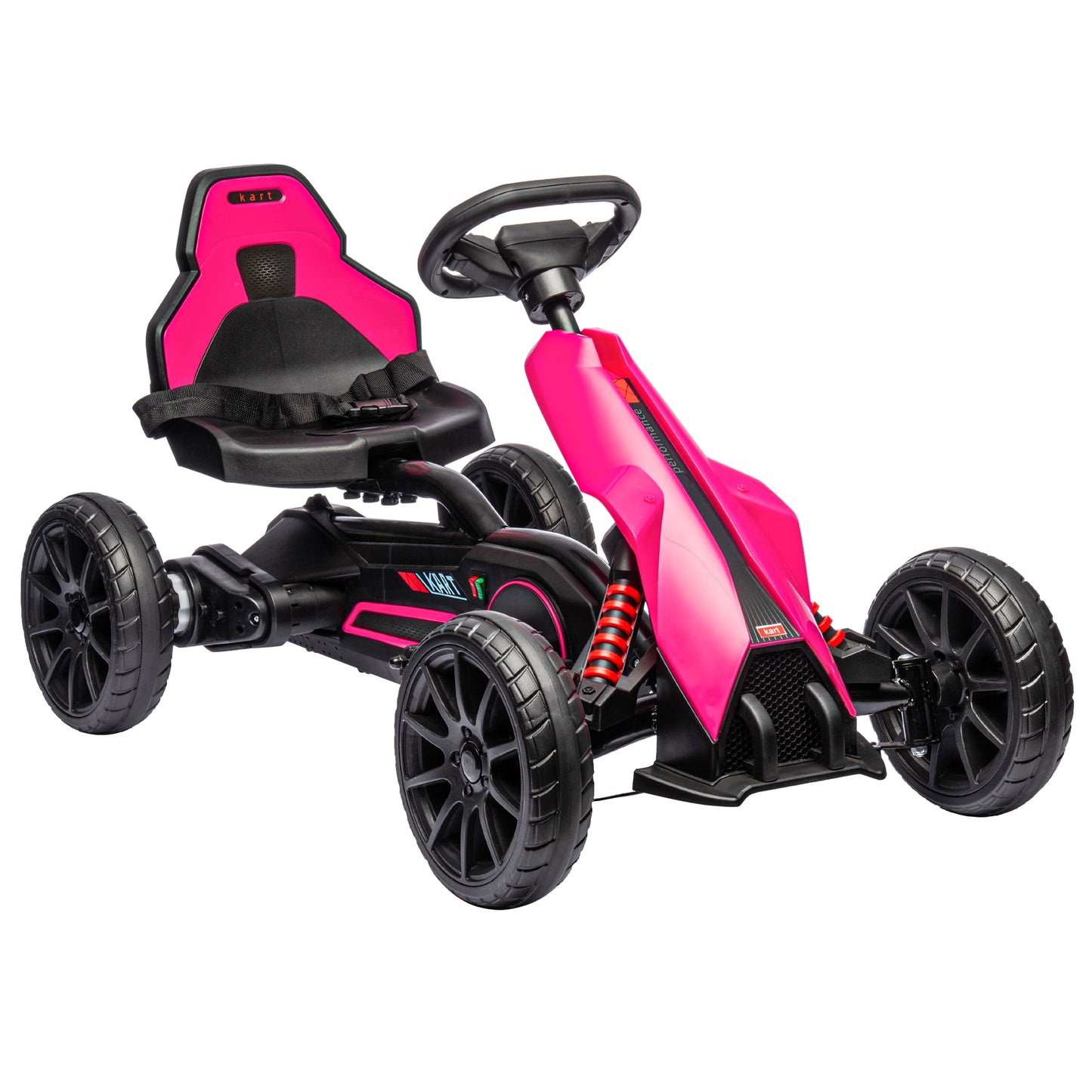 12V Electric Go-Kart for Kids, Ride-On Racing Go-Kart