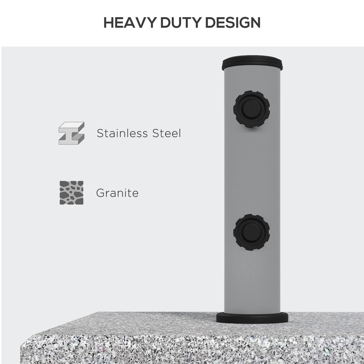 Granite Parasol Base, 28kg Heavy Duty Square Umbrella Stand