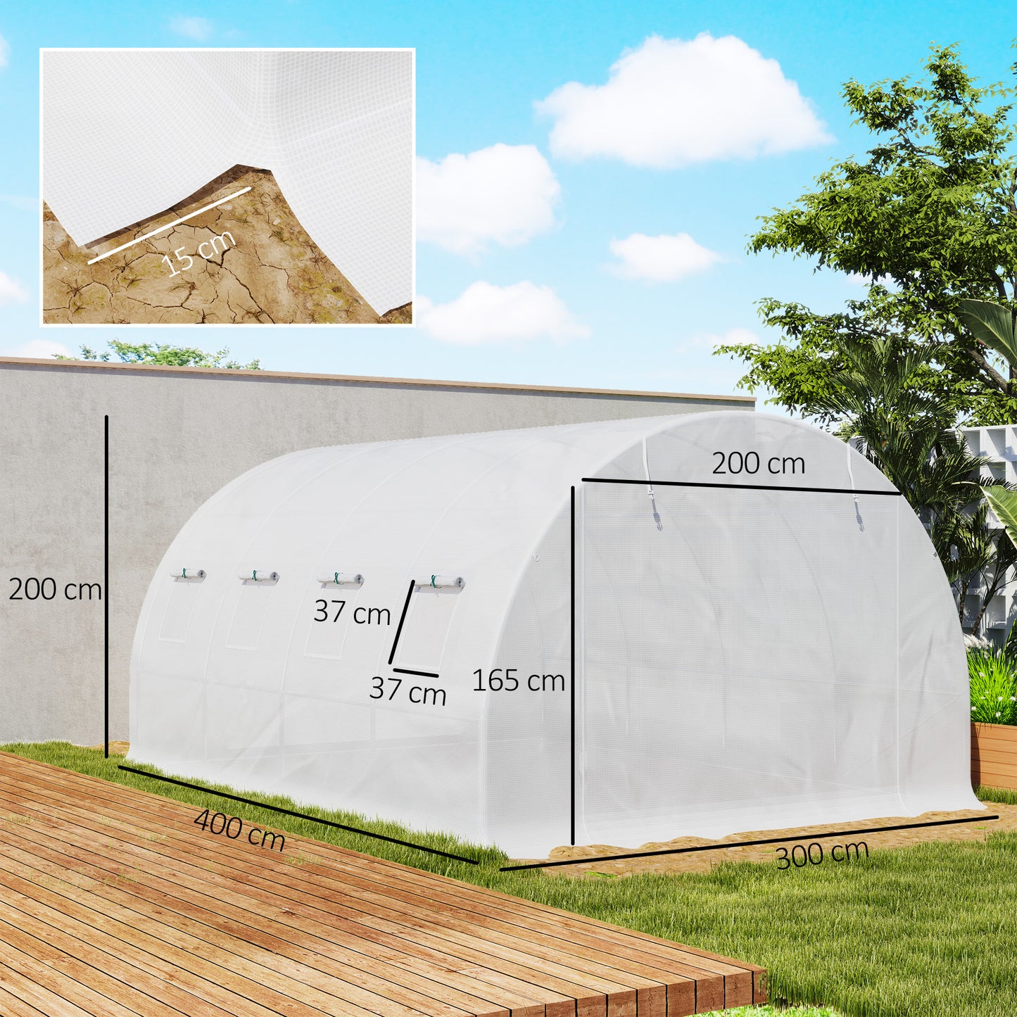 4 x 3 x 2m Polytunnel Greenhouse Replacement Cover ONLY Winter