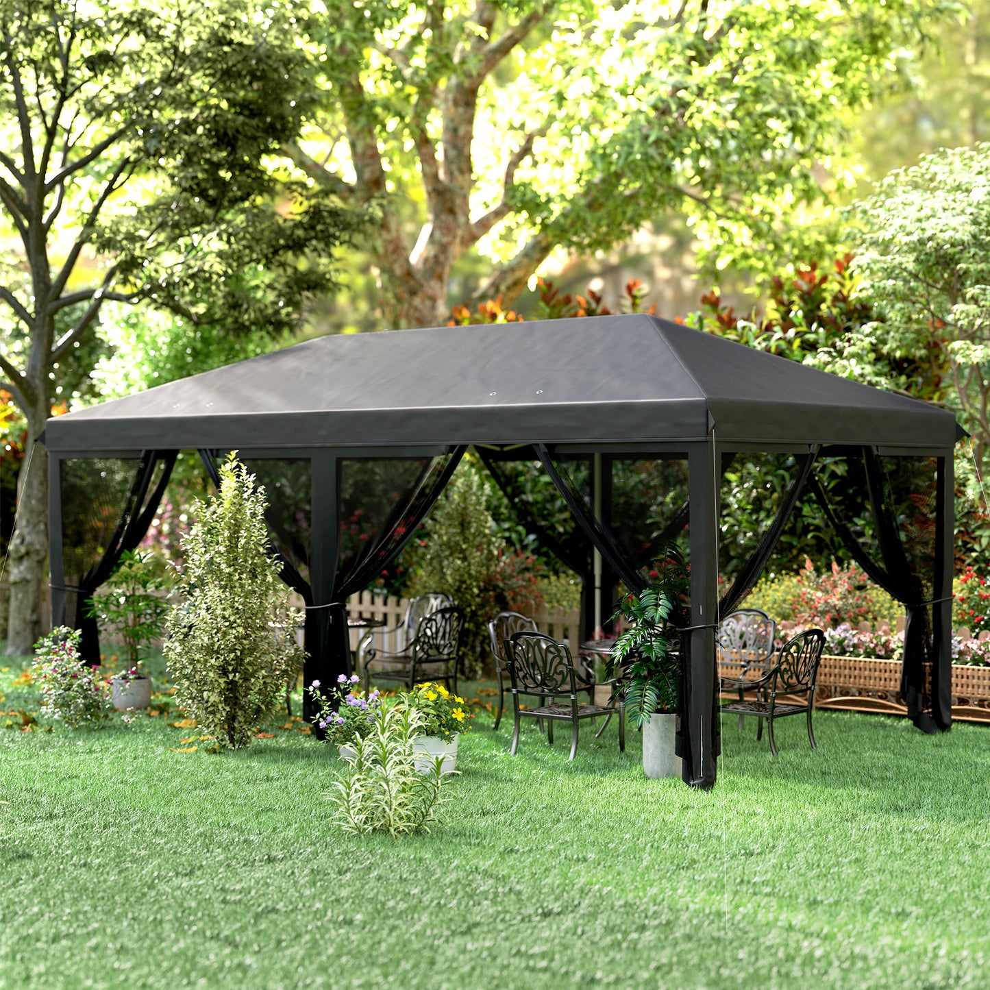 3 x 6m Pop Up Gazebo, Outdoor Canopy Shelter