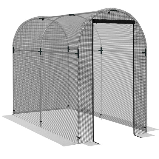 Galvanised Steel Fruit Cage, Plant Protection Tent with Zipped Door