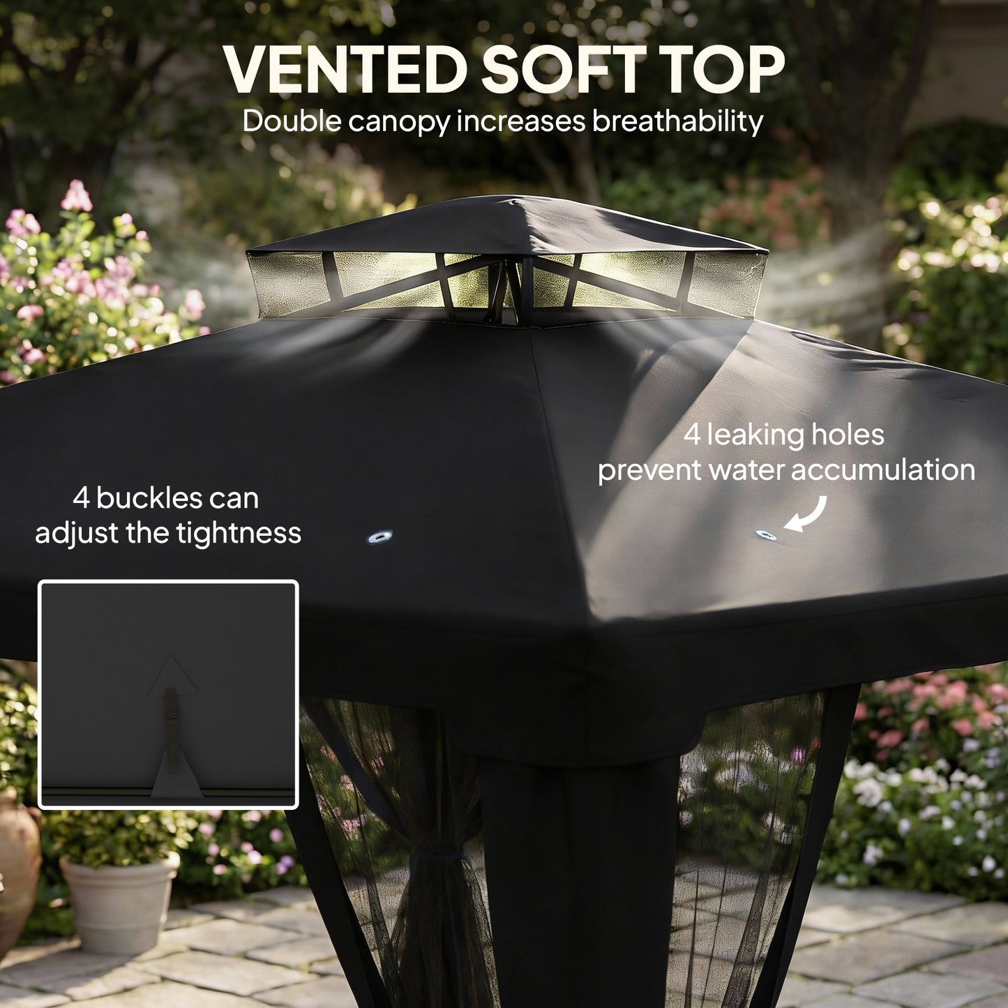 3 x 3 m Metal Gazebo, Garden Pavillion