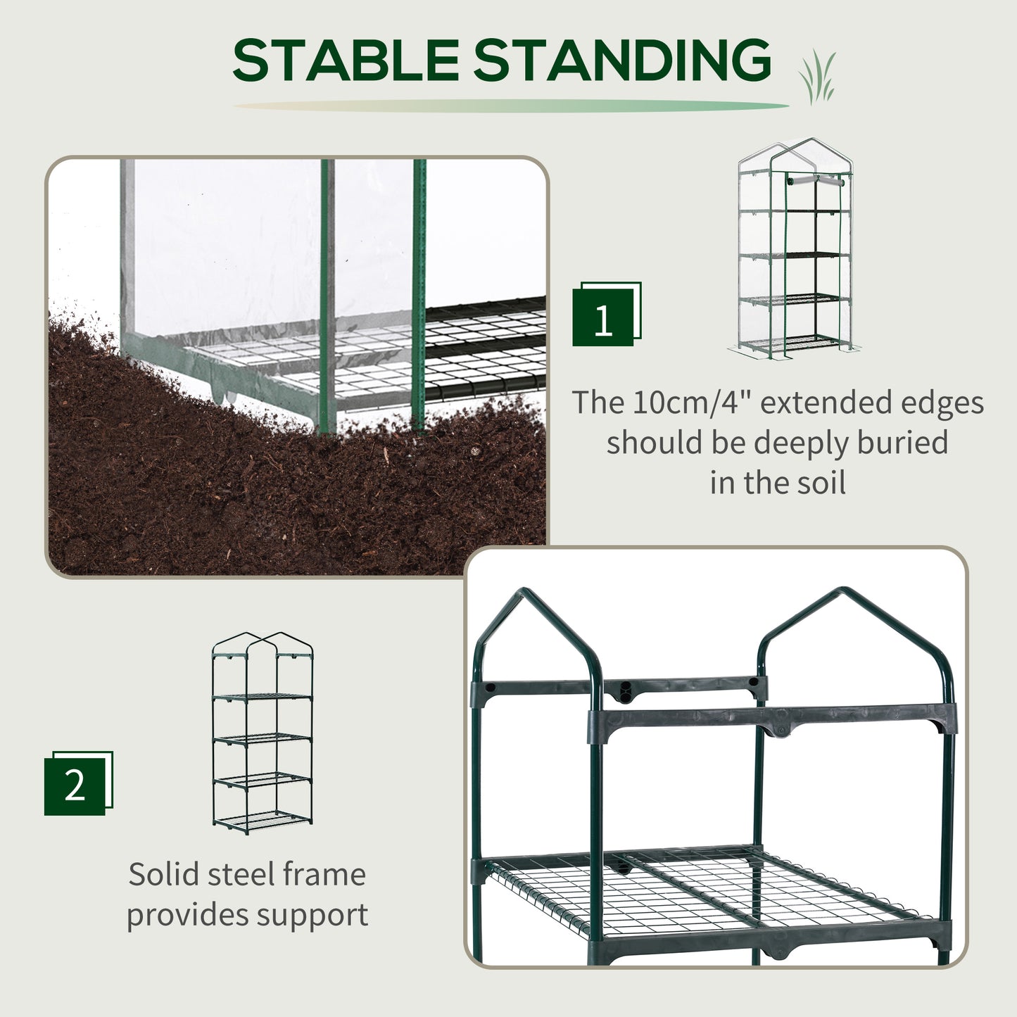 4 Tiers Mini Portable Greenhouse Compact Plant Grow Shed Metal (1)