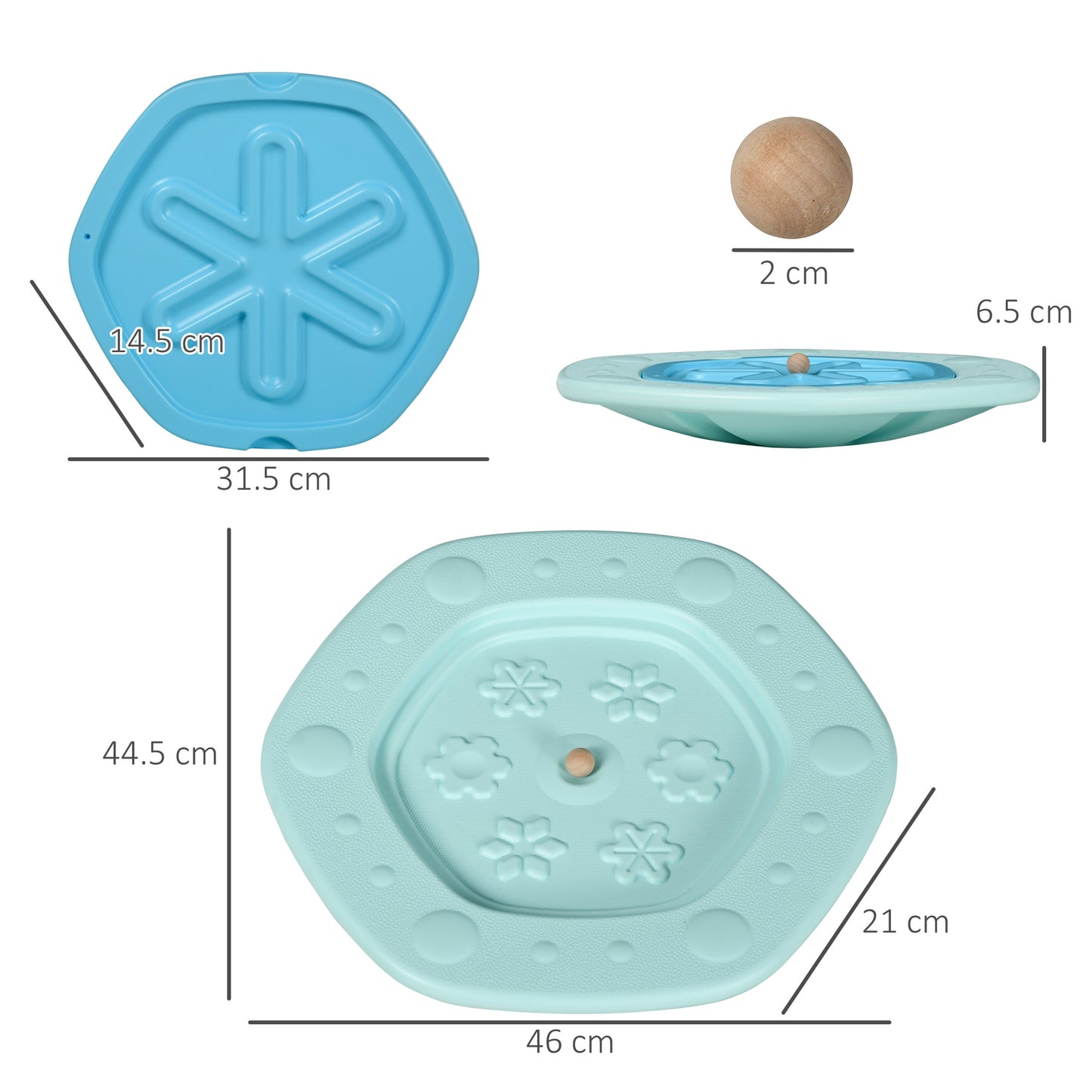 Two-In-One Balance Board, Kids Wobble Board with Ball