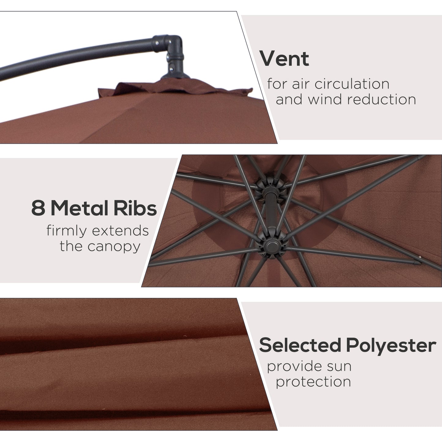 Φ3m Hanging Umbrella Parasol