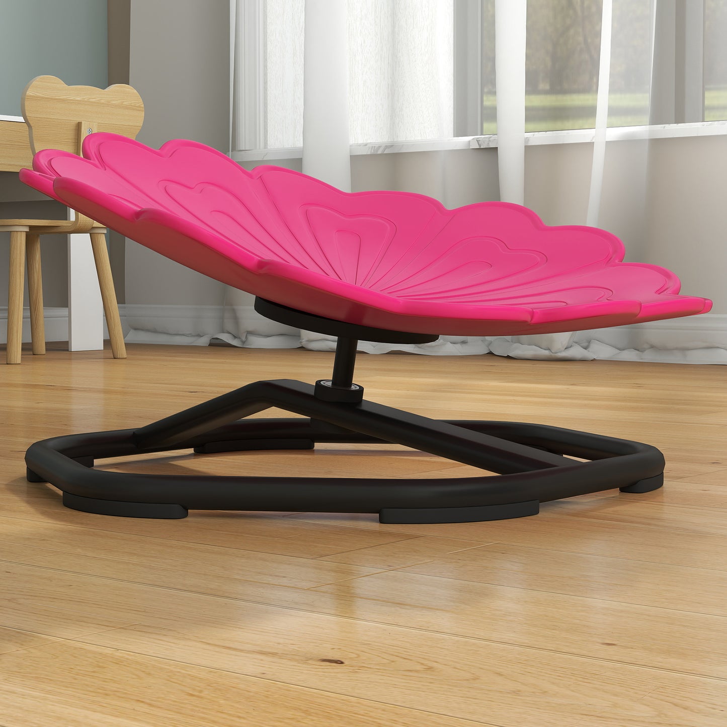 Flower-Shaped Sensory Spinning Chair with Non-Slip Base