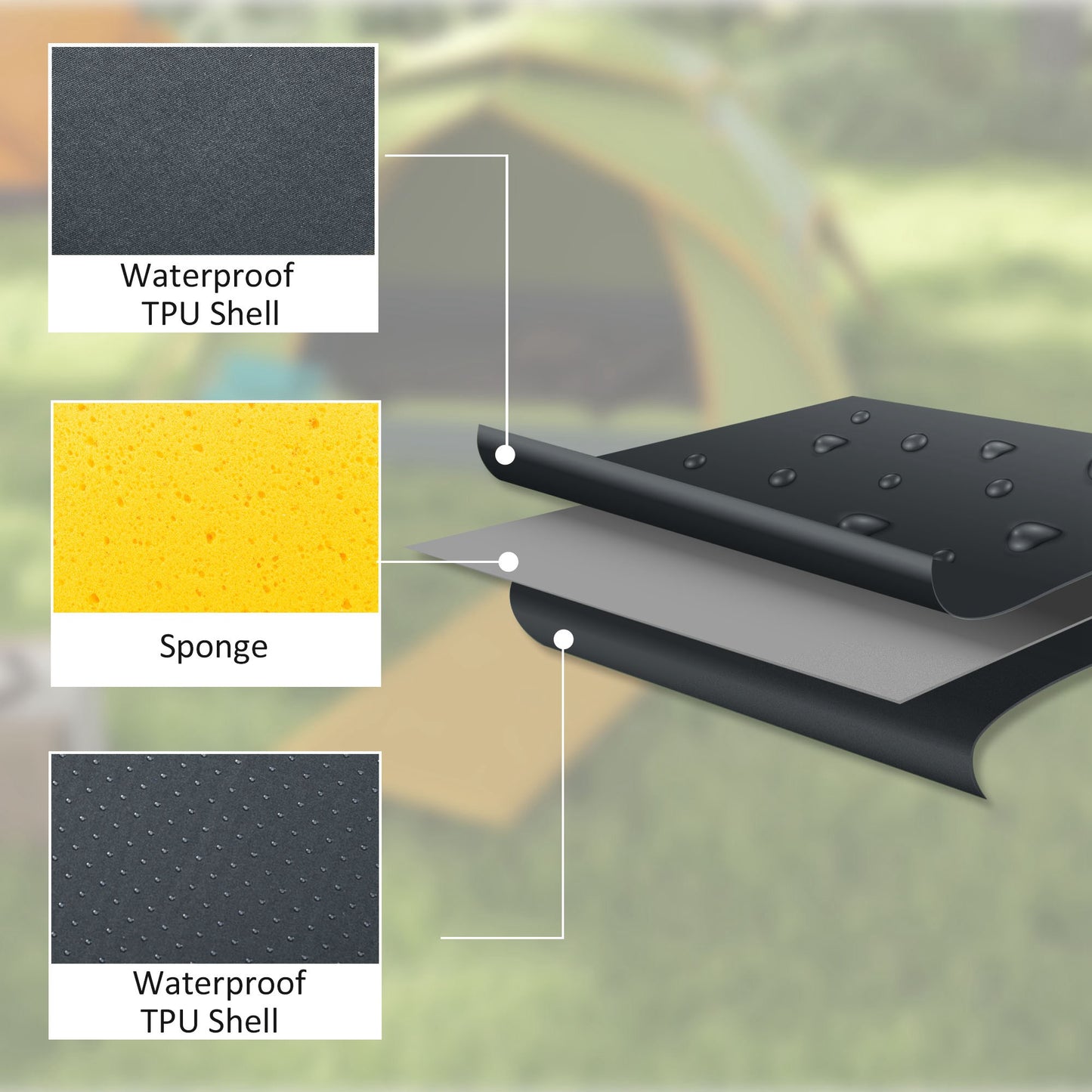Single Inflatable Mattress, with Carry Bag