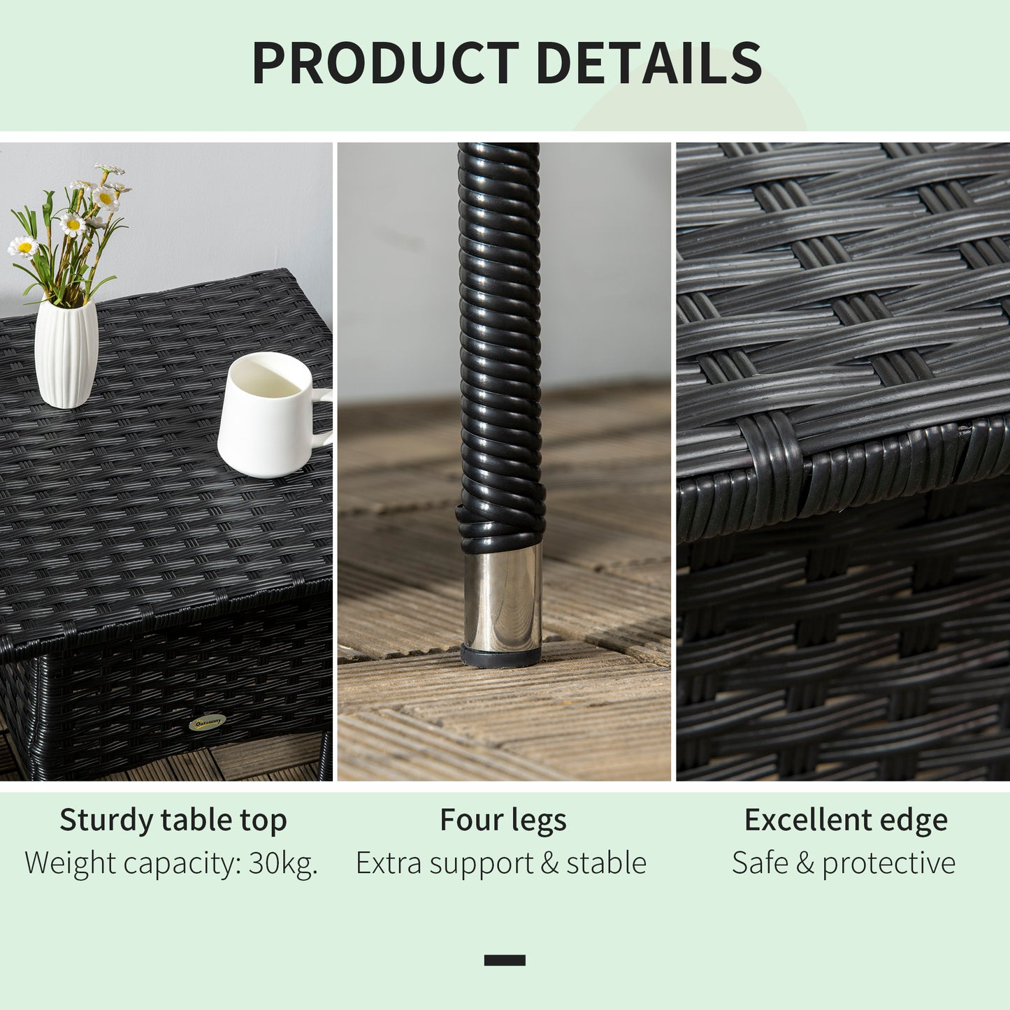 Rattan Side Table, Outdoor Coffee Table (1)