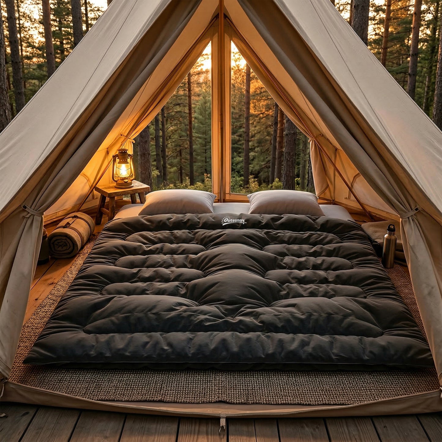 Double Sleeping Bag with 2 Pillows