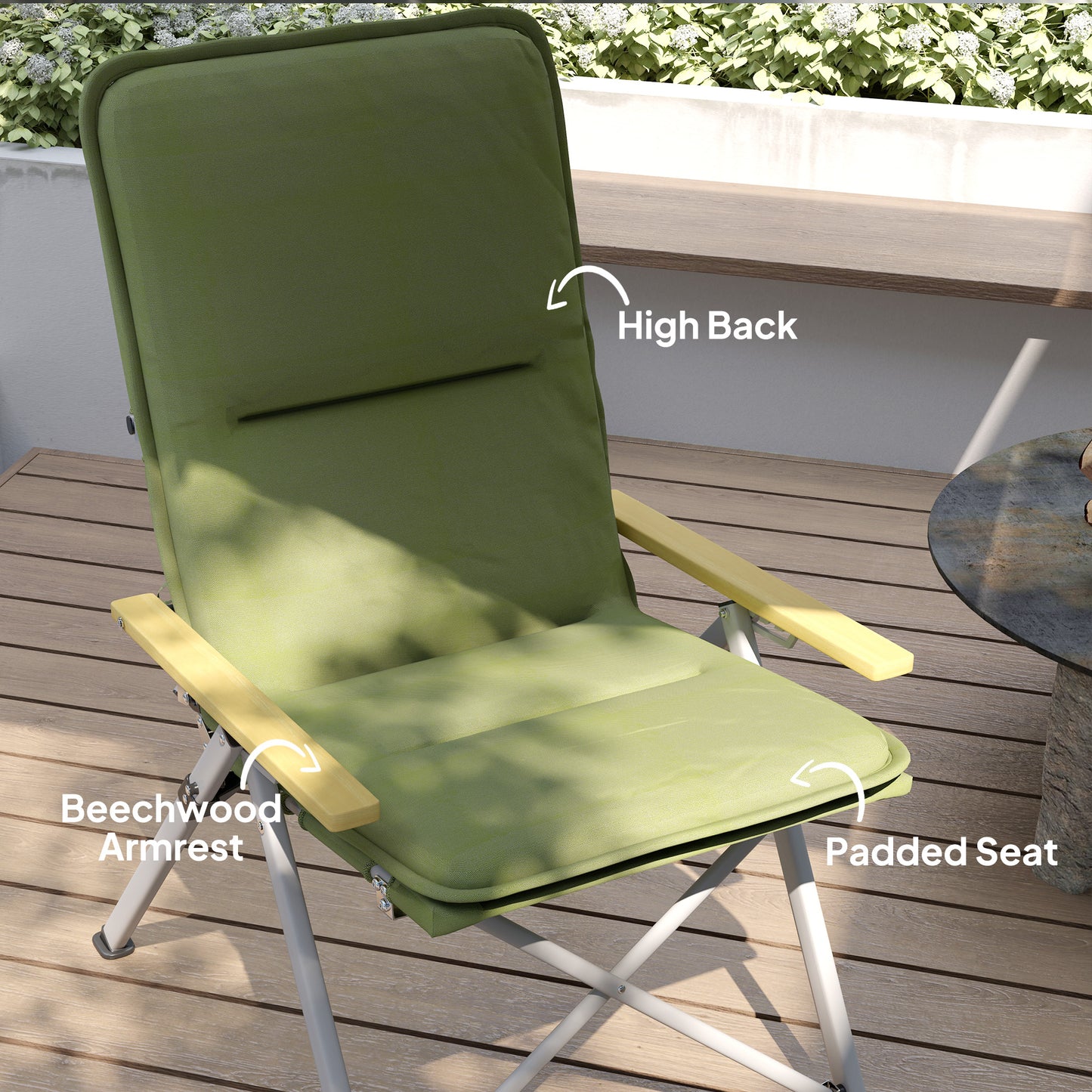 Portable Padded Camping Chair, with Bag