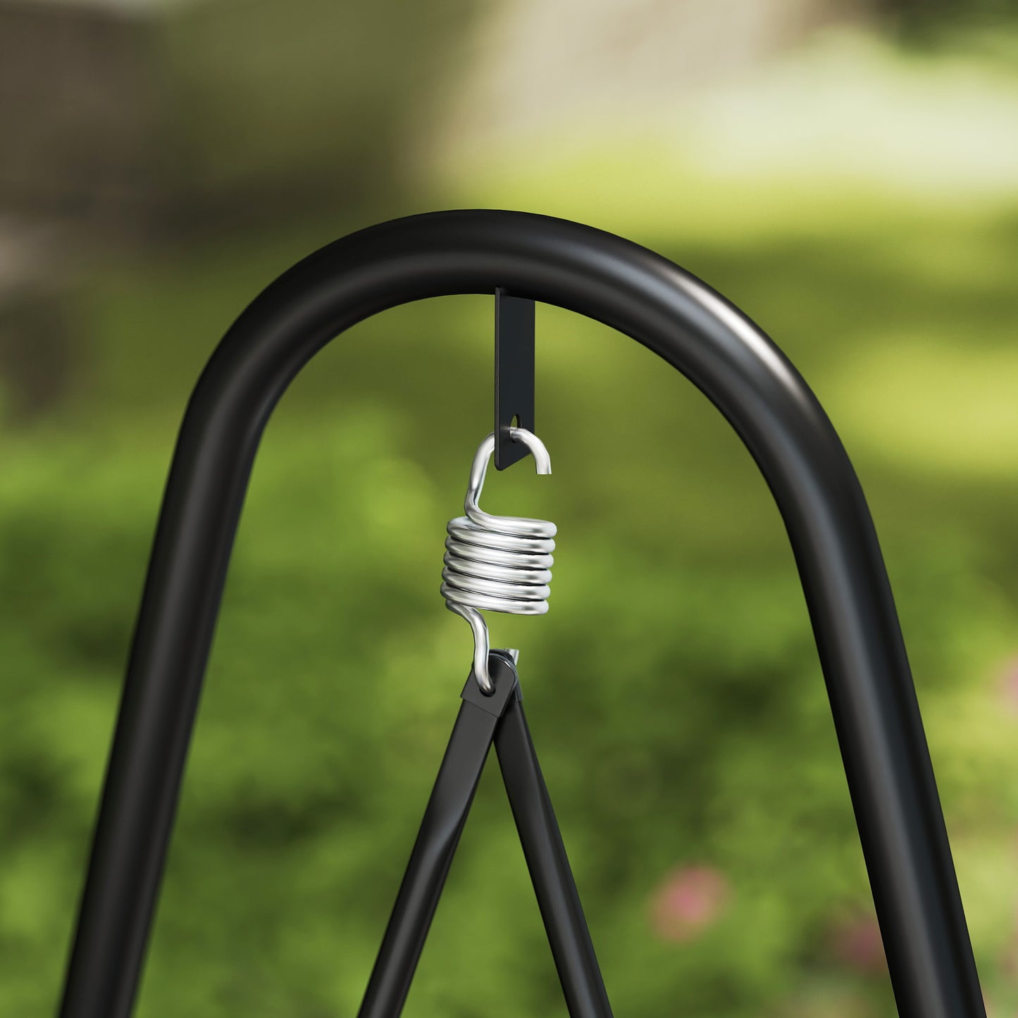 Rattan Swing Chair, Outdoor Garden Hanging Swing Seat with Stand