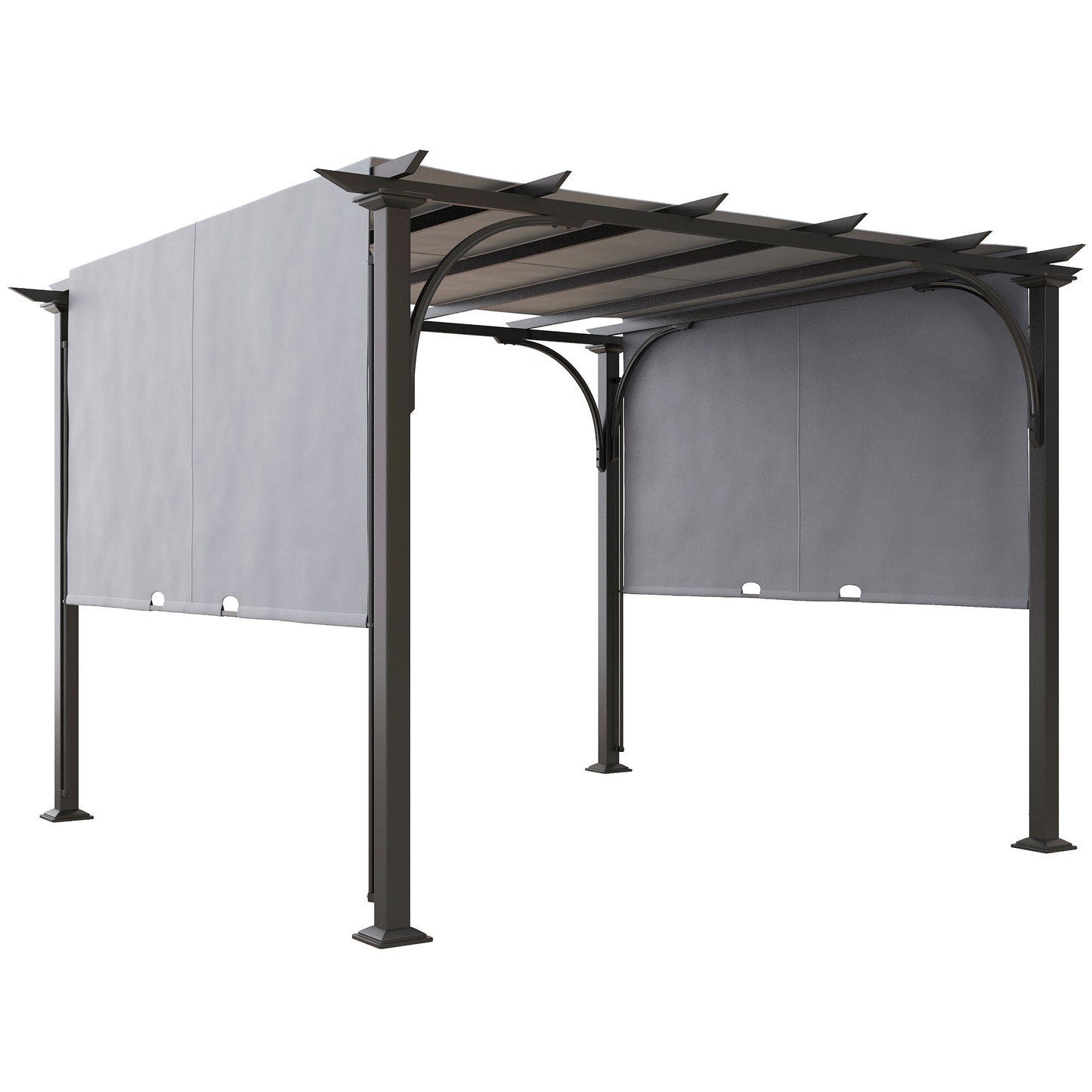 3 x 3(m) Outdoor Pergola, Garden Pergola Gazebo with Adjustable Canopy