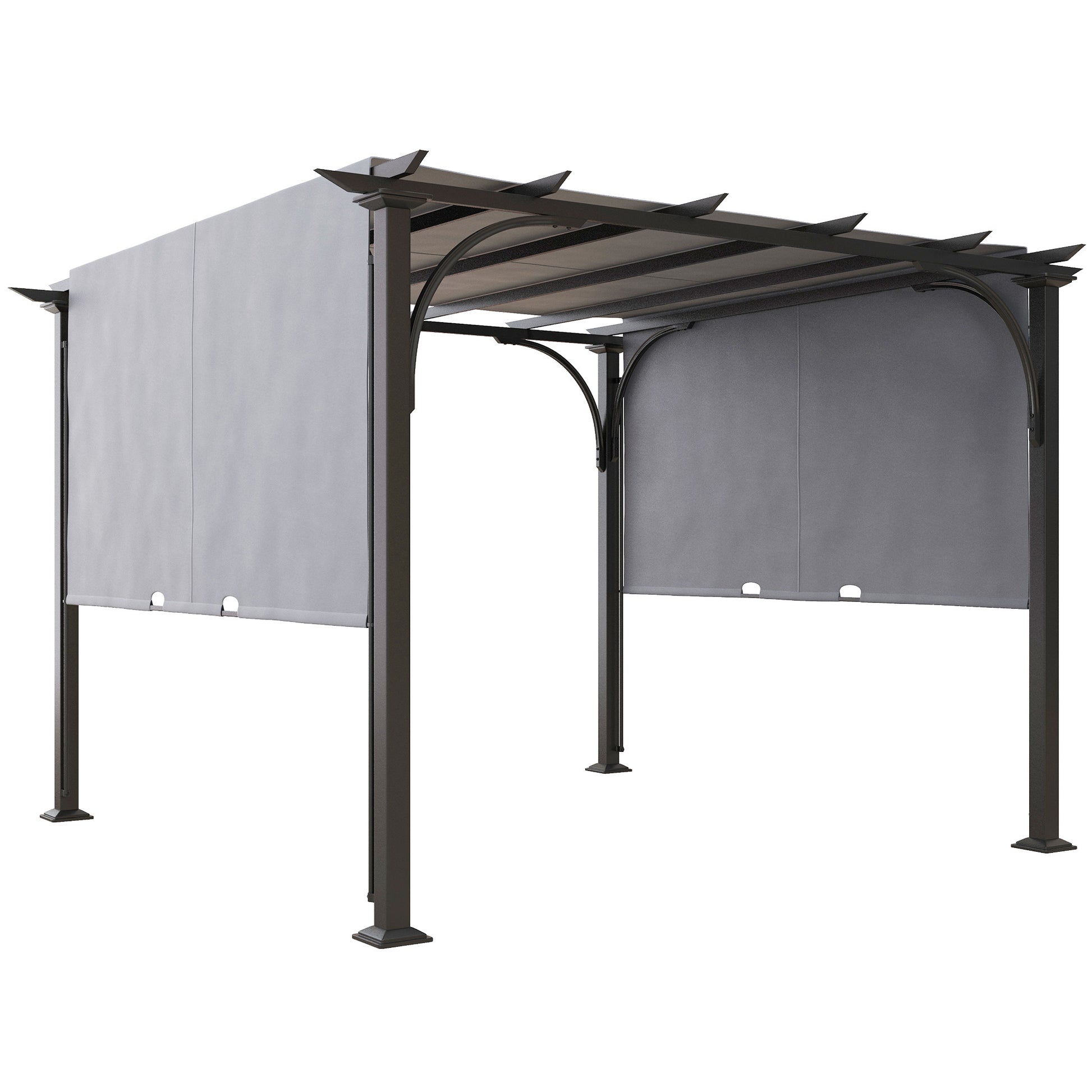 3 x 3(m) Outdoor Pergola, Garden Pergola Gazebo with Adjustable Canopy