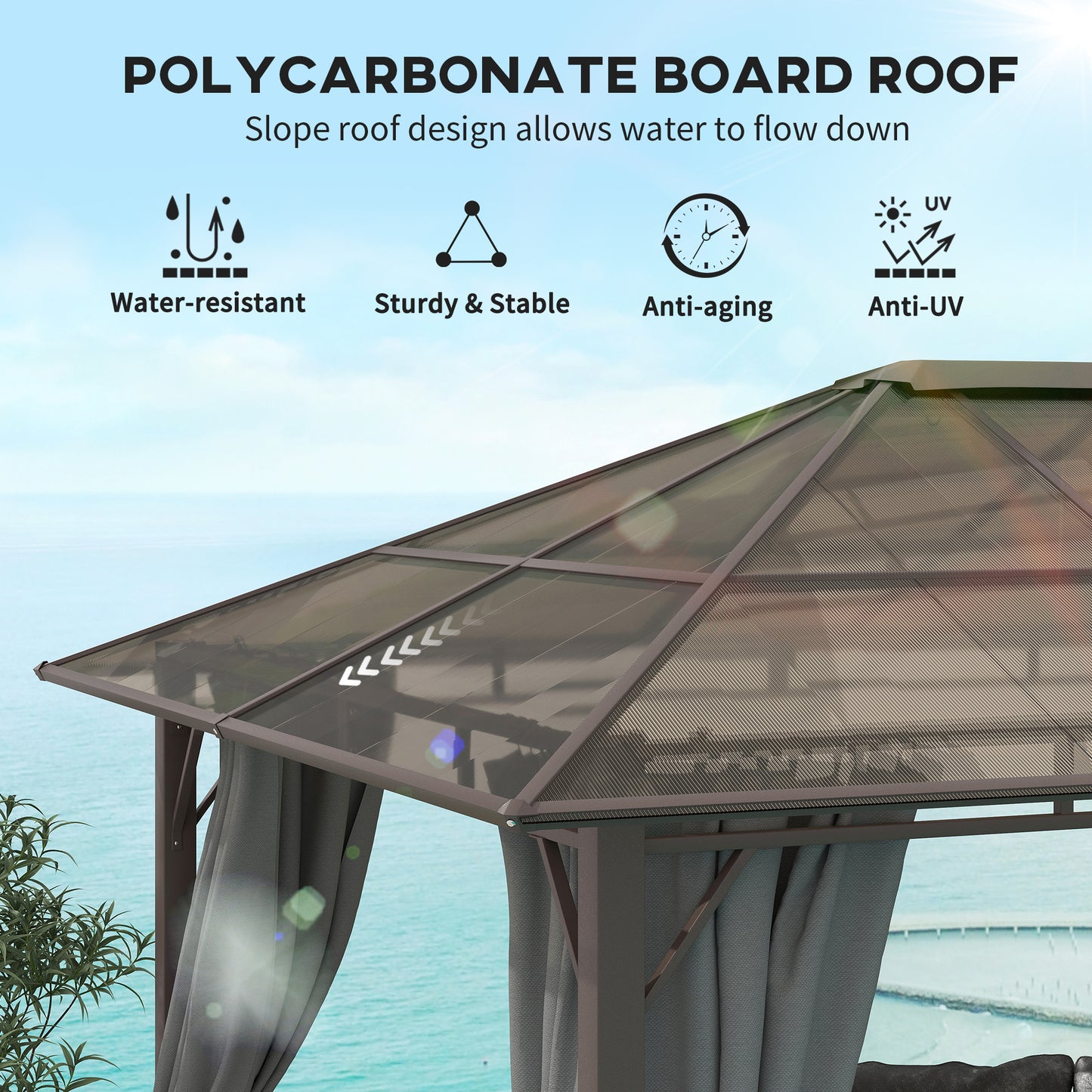 3 x 3.6m Hardtop Gazebo Canopy
