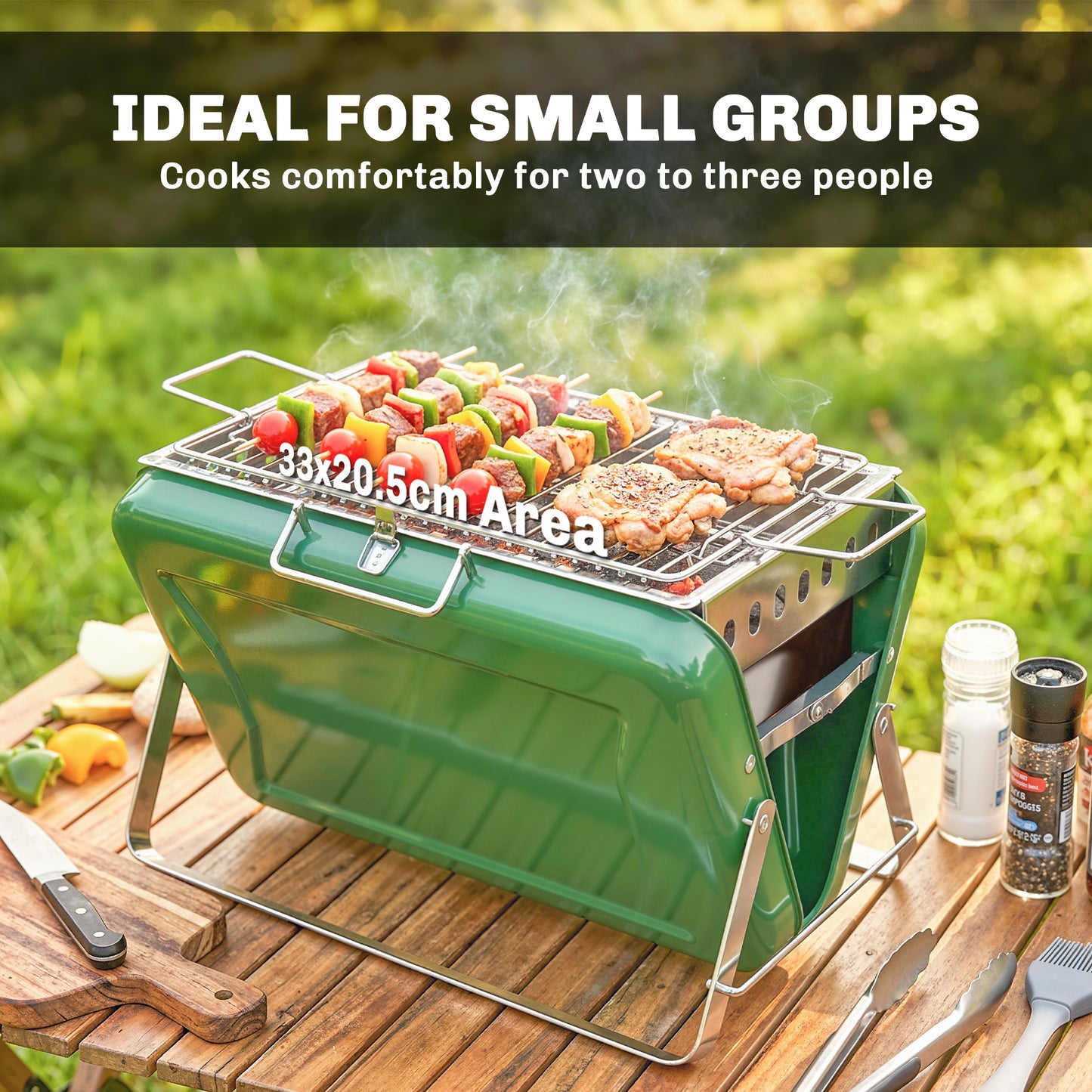 Charcoal BBQ Grill Portable Stainless Steel Barbecue