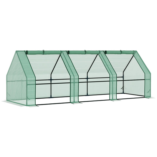 Mini Small Greenhouse with Steel Frame & PE Cover & Zipped Window