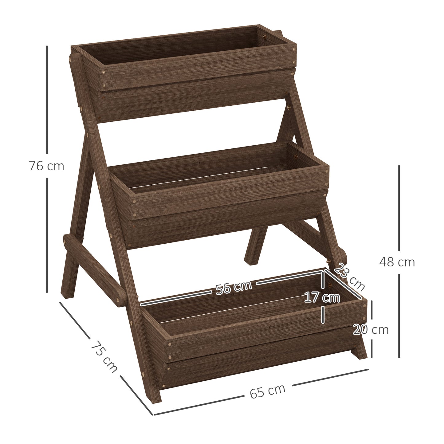3 Tier Raised Garden Bed Wooden Elevated Planter Box Kit