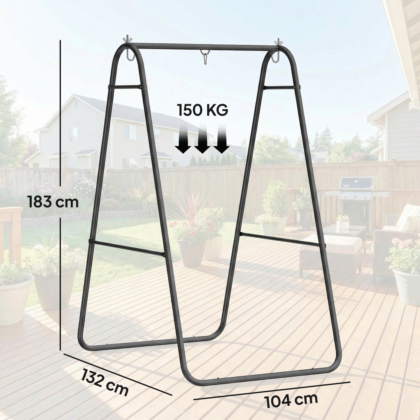 Hammock Chair Stand Only 150KG Load Capacity for Indoor Outdoor