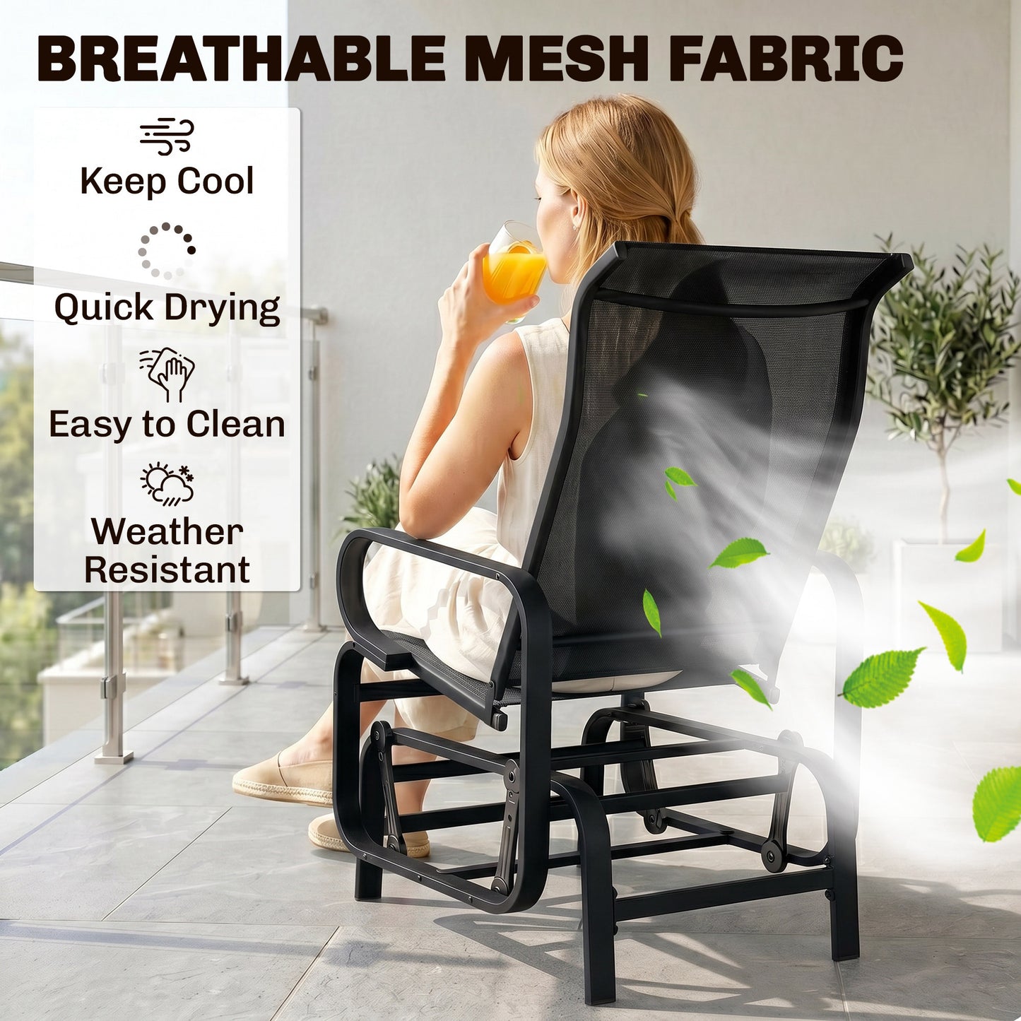 Outdoor Gliding Rocking Chair (2)