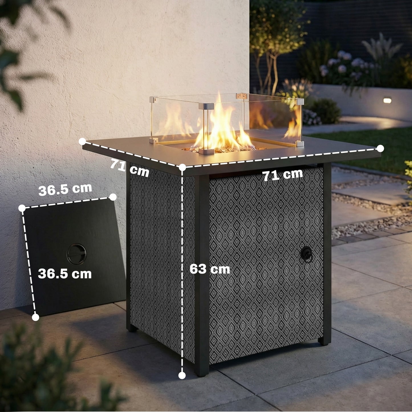 Propane Gas Fire Pit Table for Garden