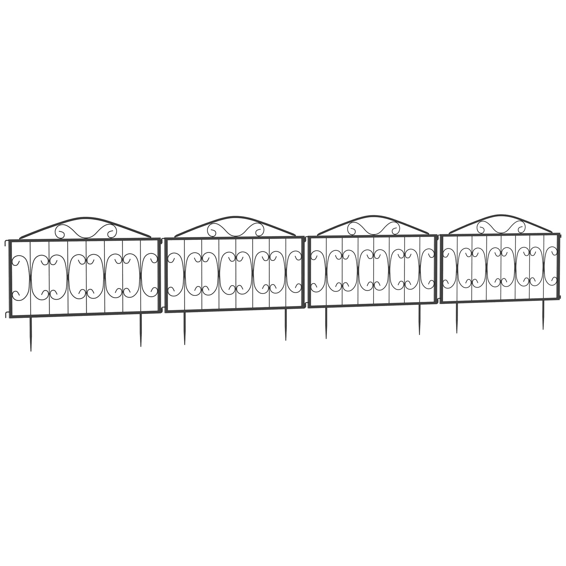 Decorative Garden Fencing, 4PCs Outdoor Picket Fence Panels (1)