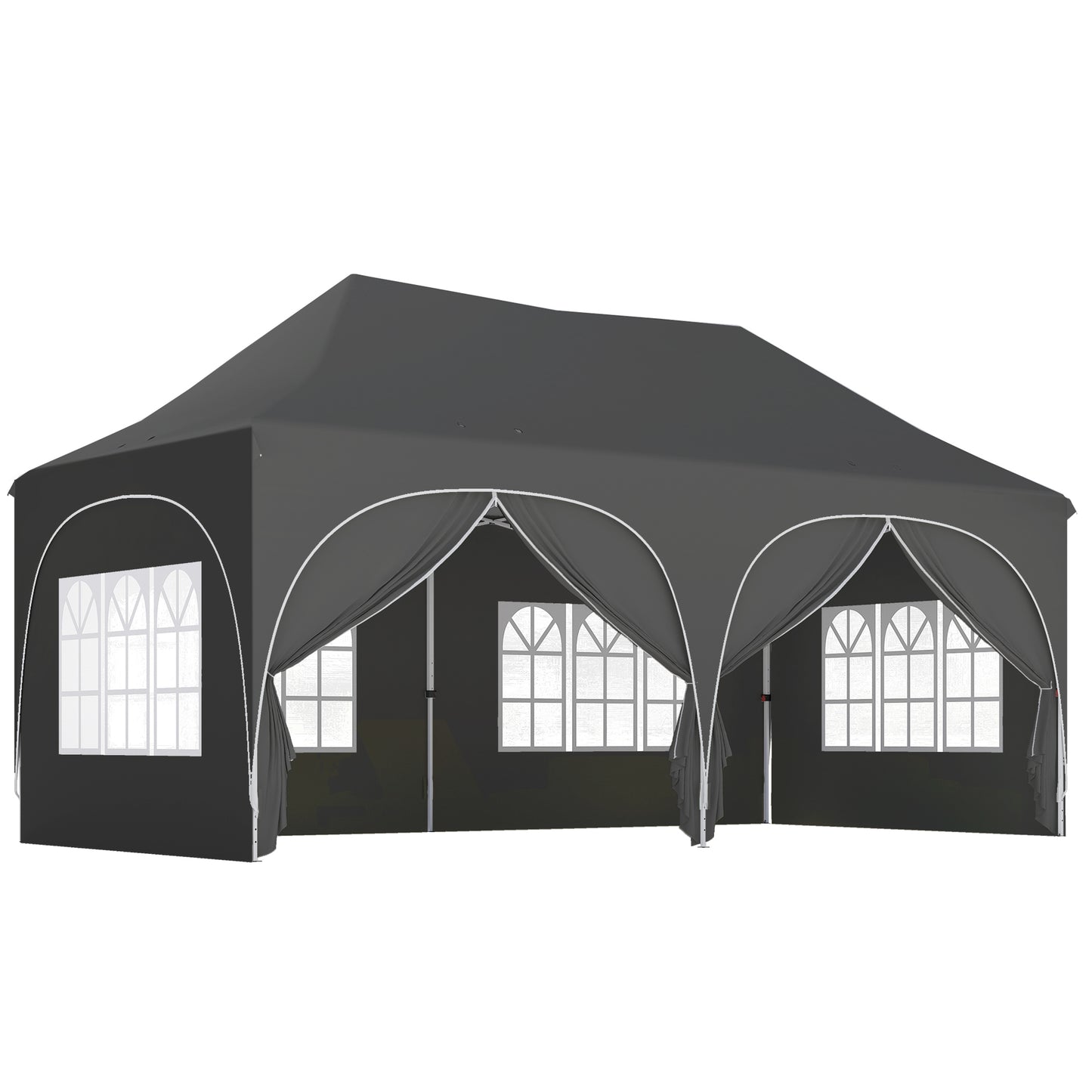 3 x 6m Pop Up Gazebo Shelter with Sides, 6 Sandbags