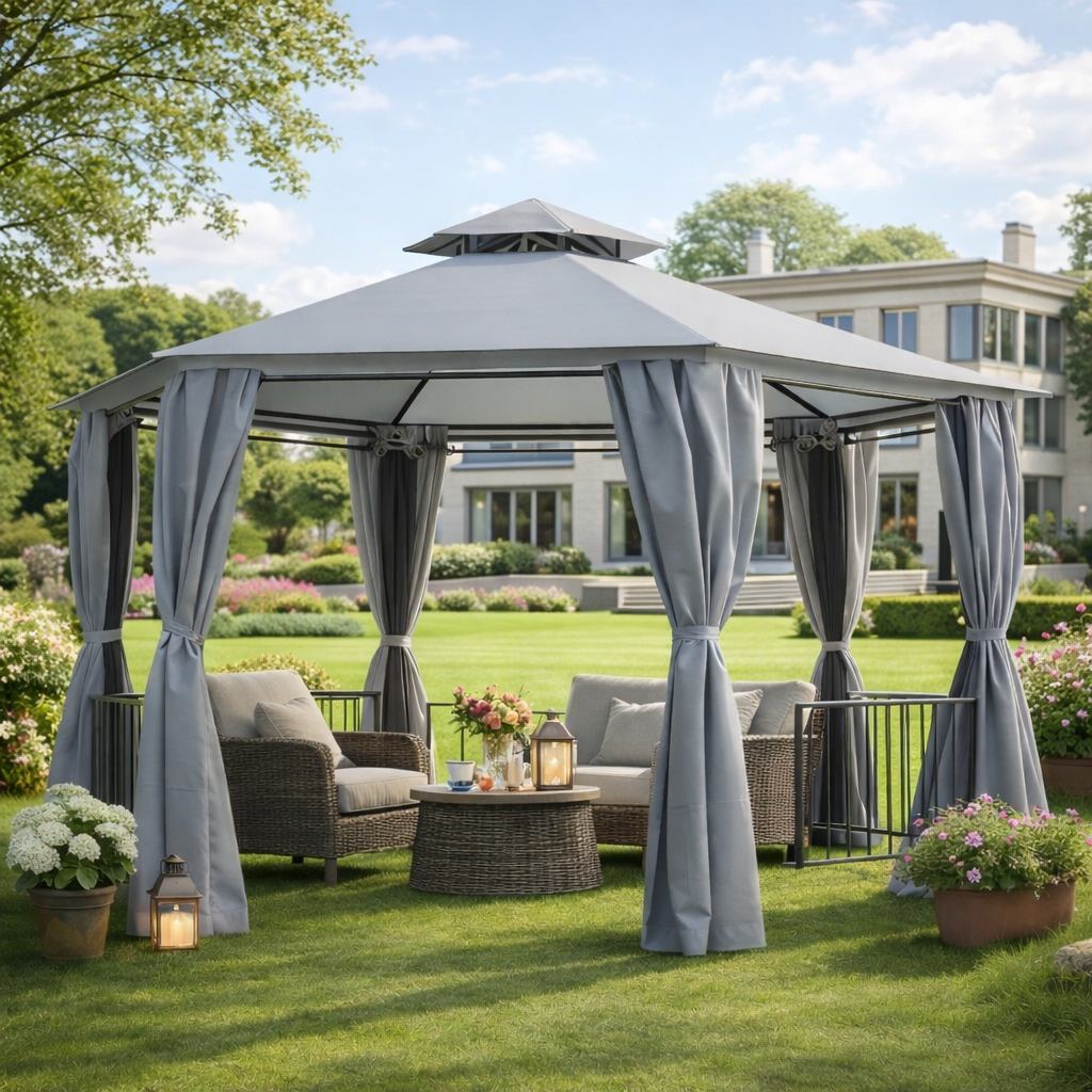 3 x 3(m) Hexagon Gazebo Patio Canopy Party Tent Outdoor Garden