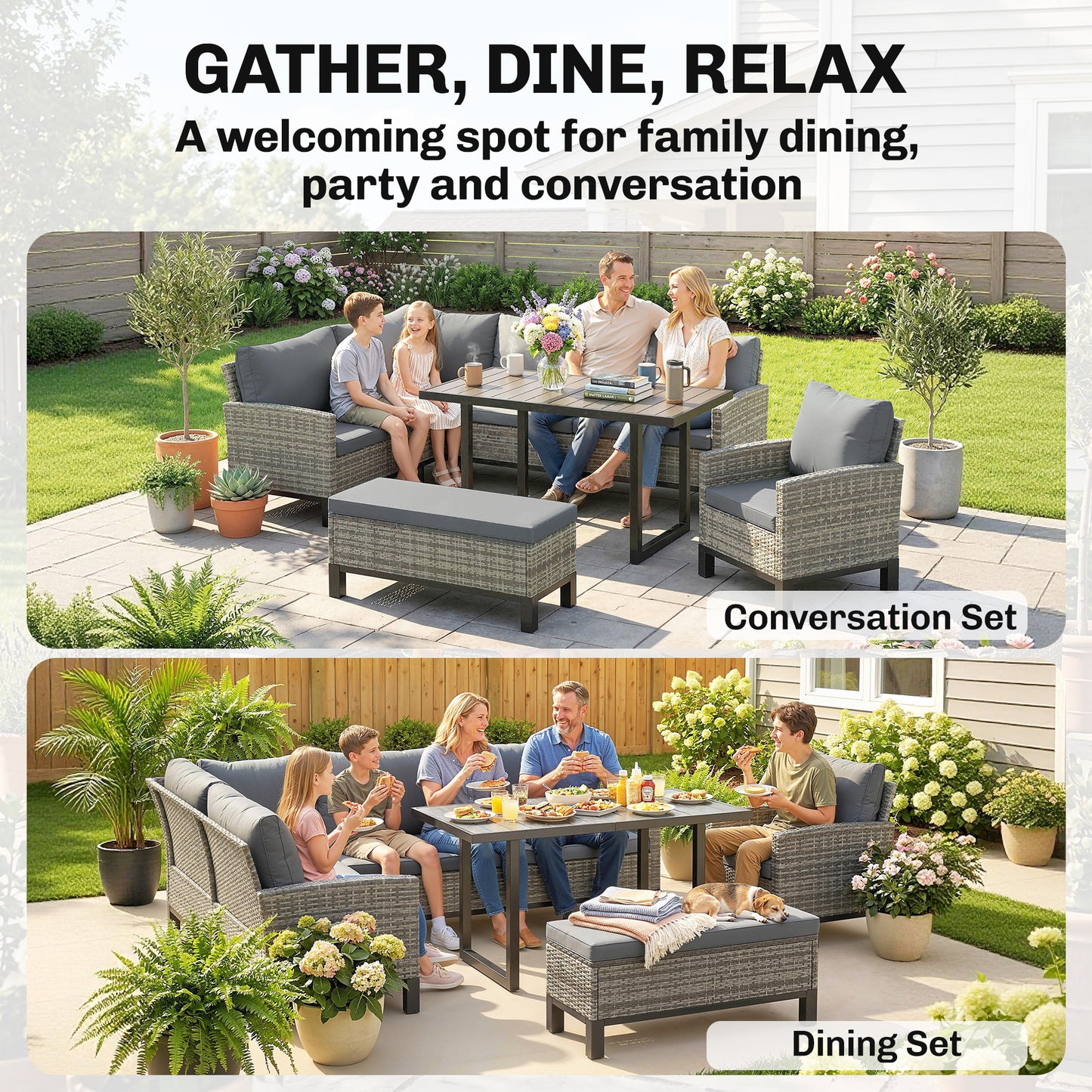 9 Seater Rattan Garden Furniture Corner Sofa Set